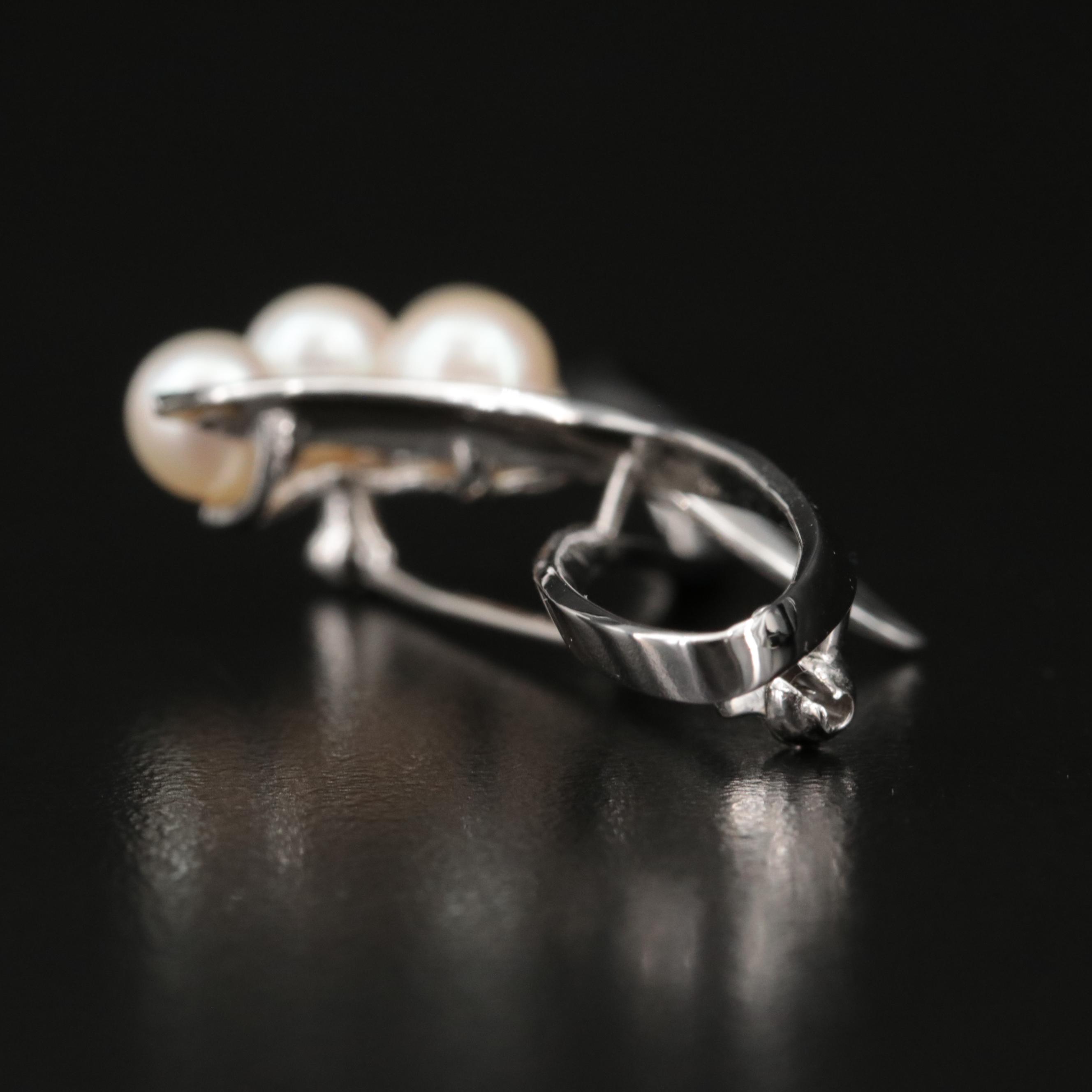 Mikimoto Sterling Pearl Brooch