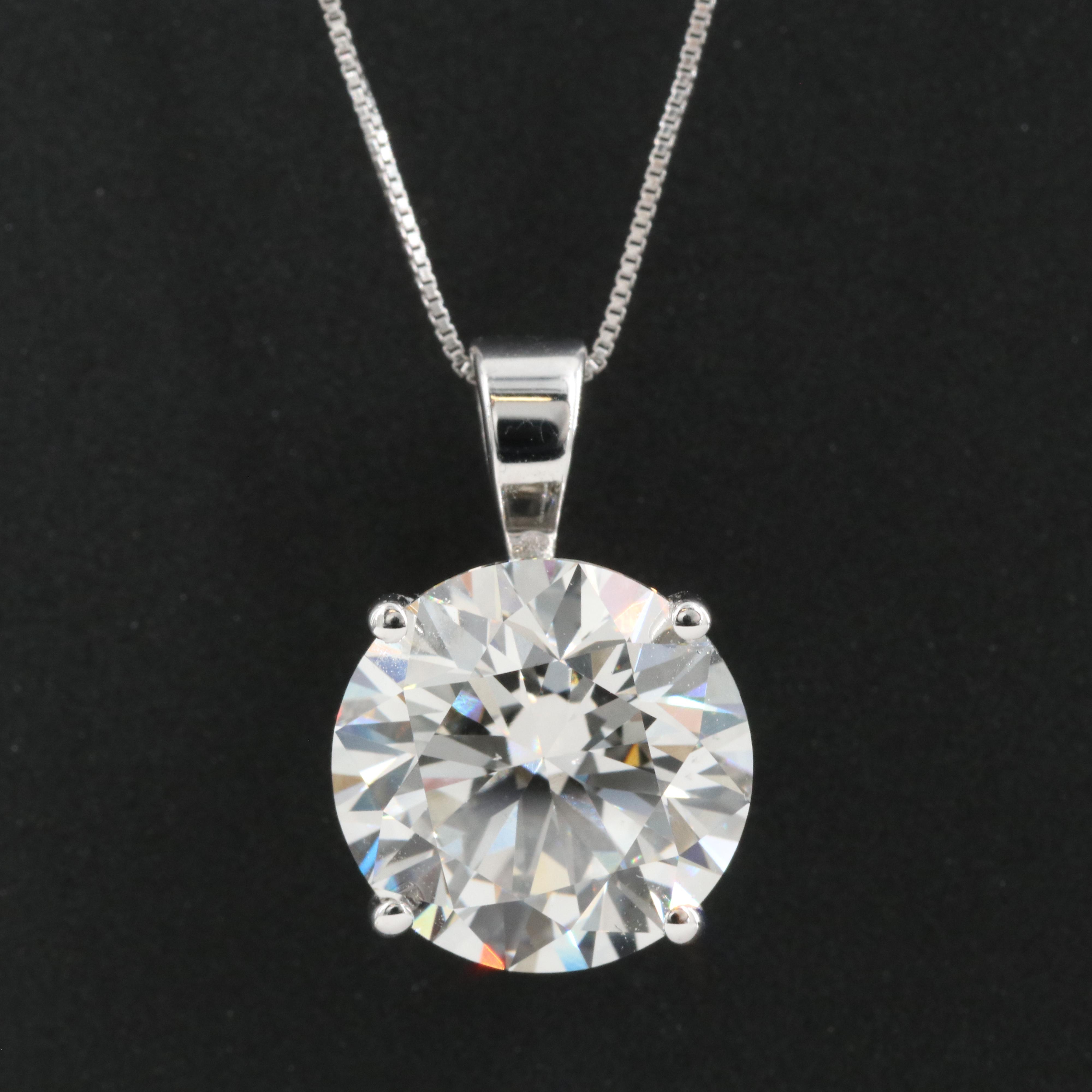 14K 2.94 CT Lab Grown Diamond Solitaire Pendant Necklace