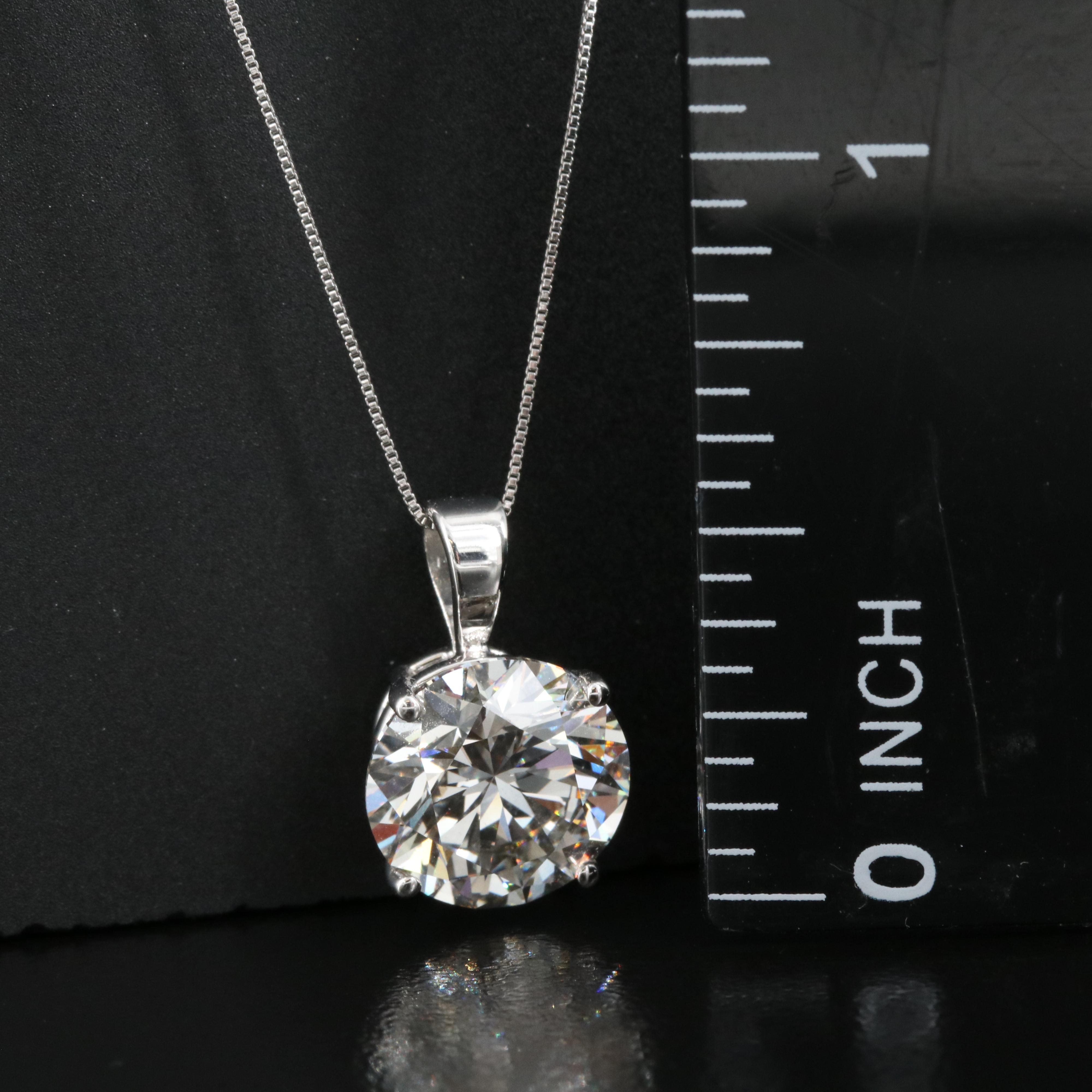 14K 2.94 CT Lab Grown Diamond Solitaire Pendant Necklace