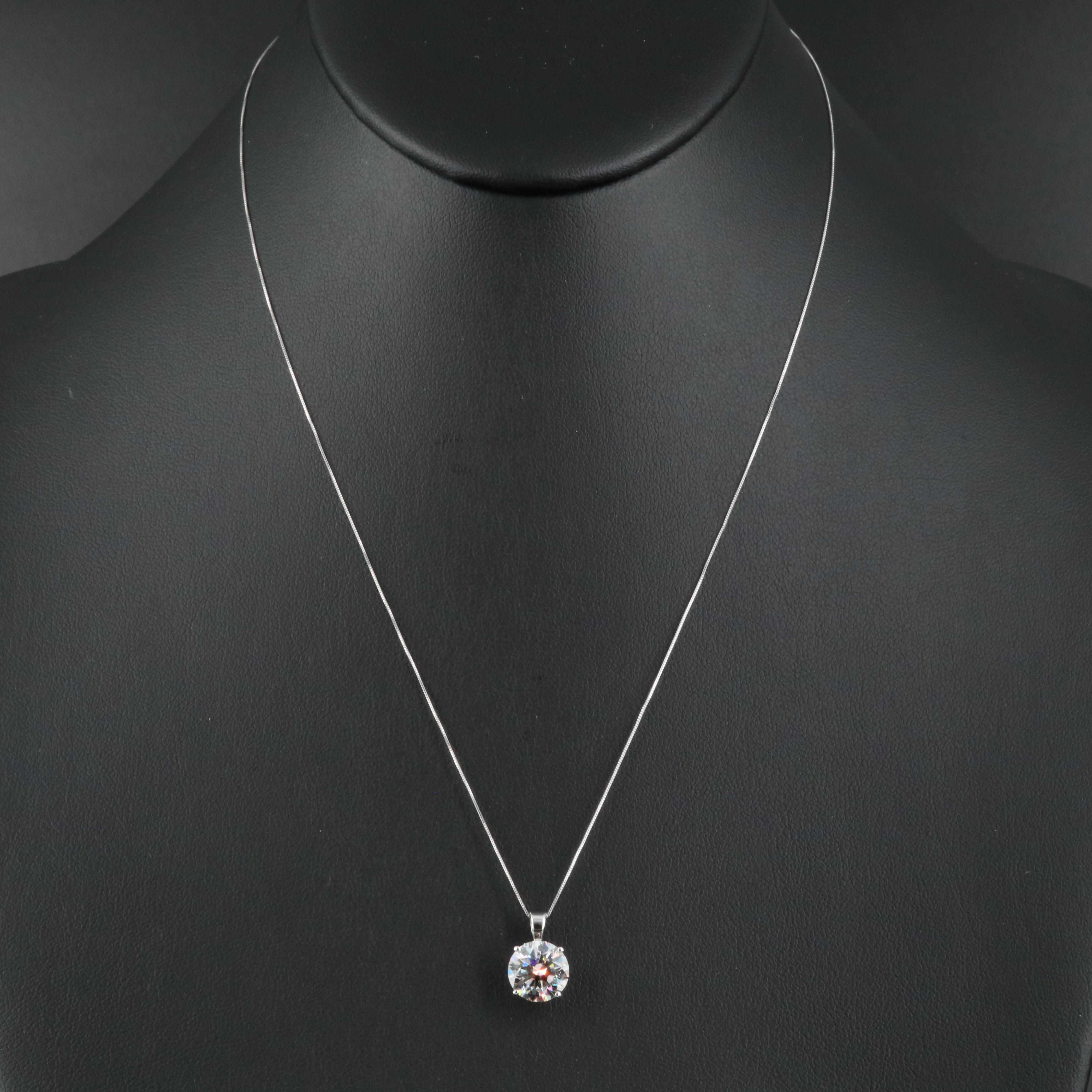 14K 2.94 CT Lab Grown Diamond Solitaire Pendant Necklace