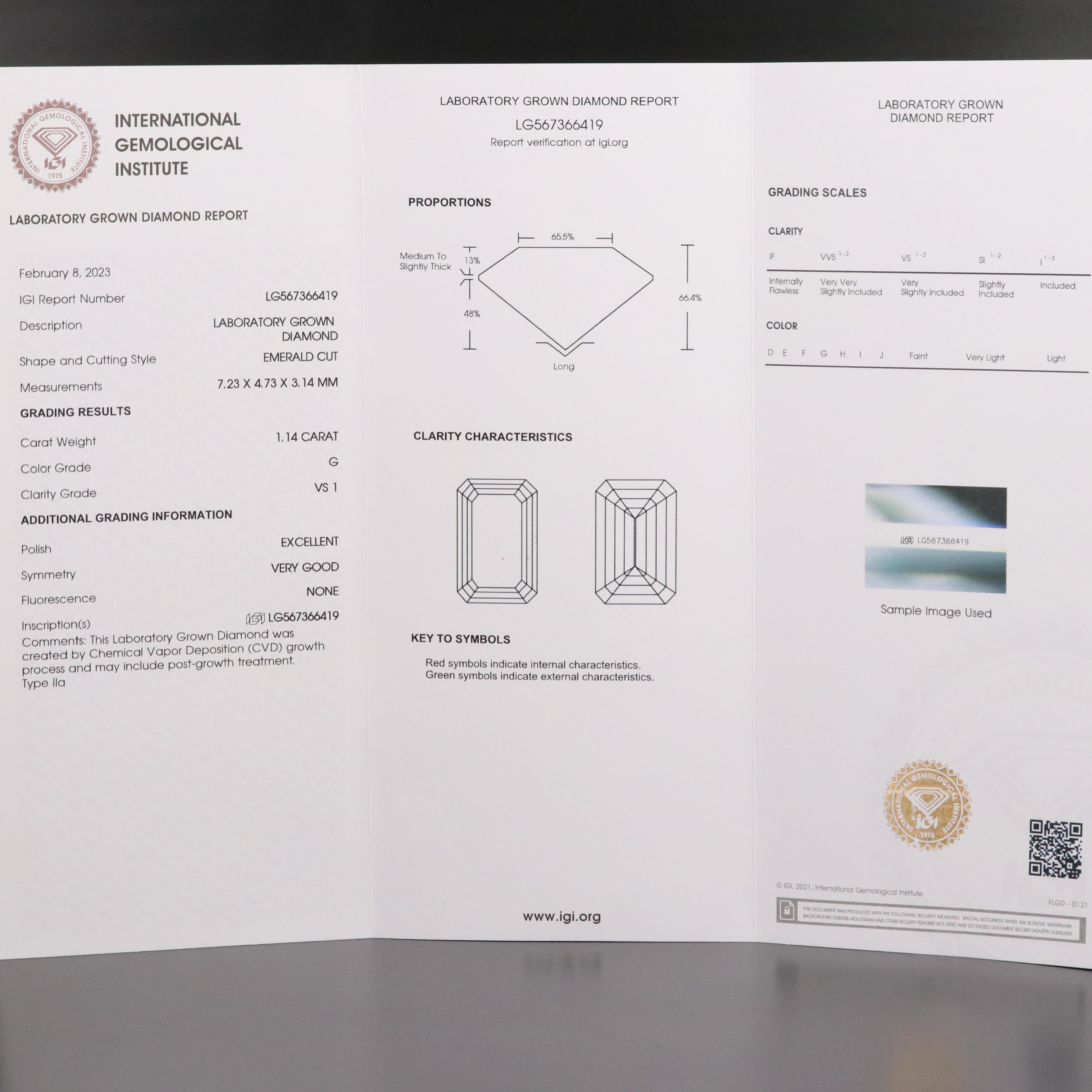 Platinum 5.33 CTW Lab Grown Diamond Ring with IGI Reports