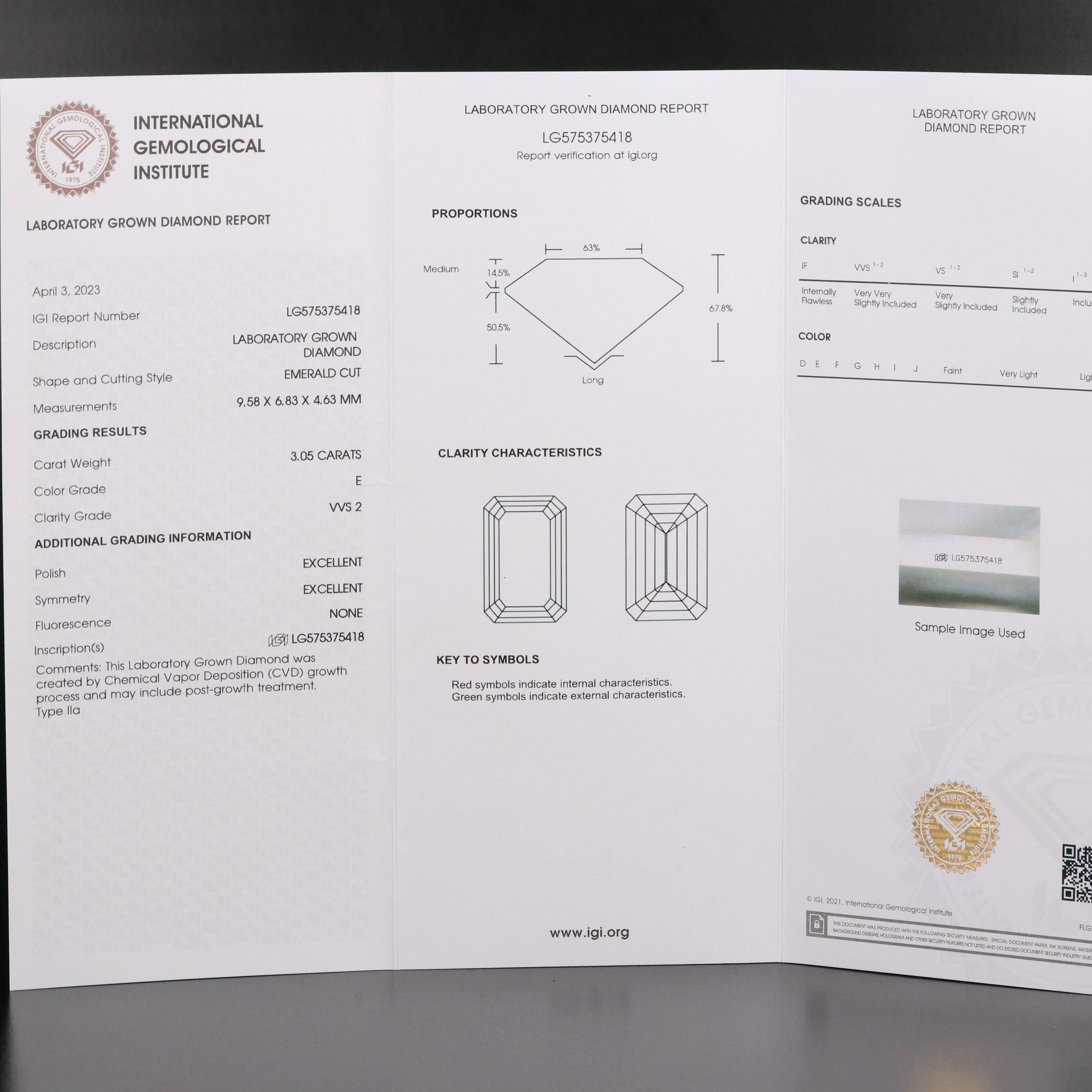Platinum 5.33 CTW Lab Grown Diamond Ring with IGI Reports