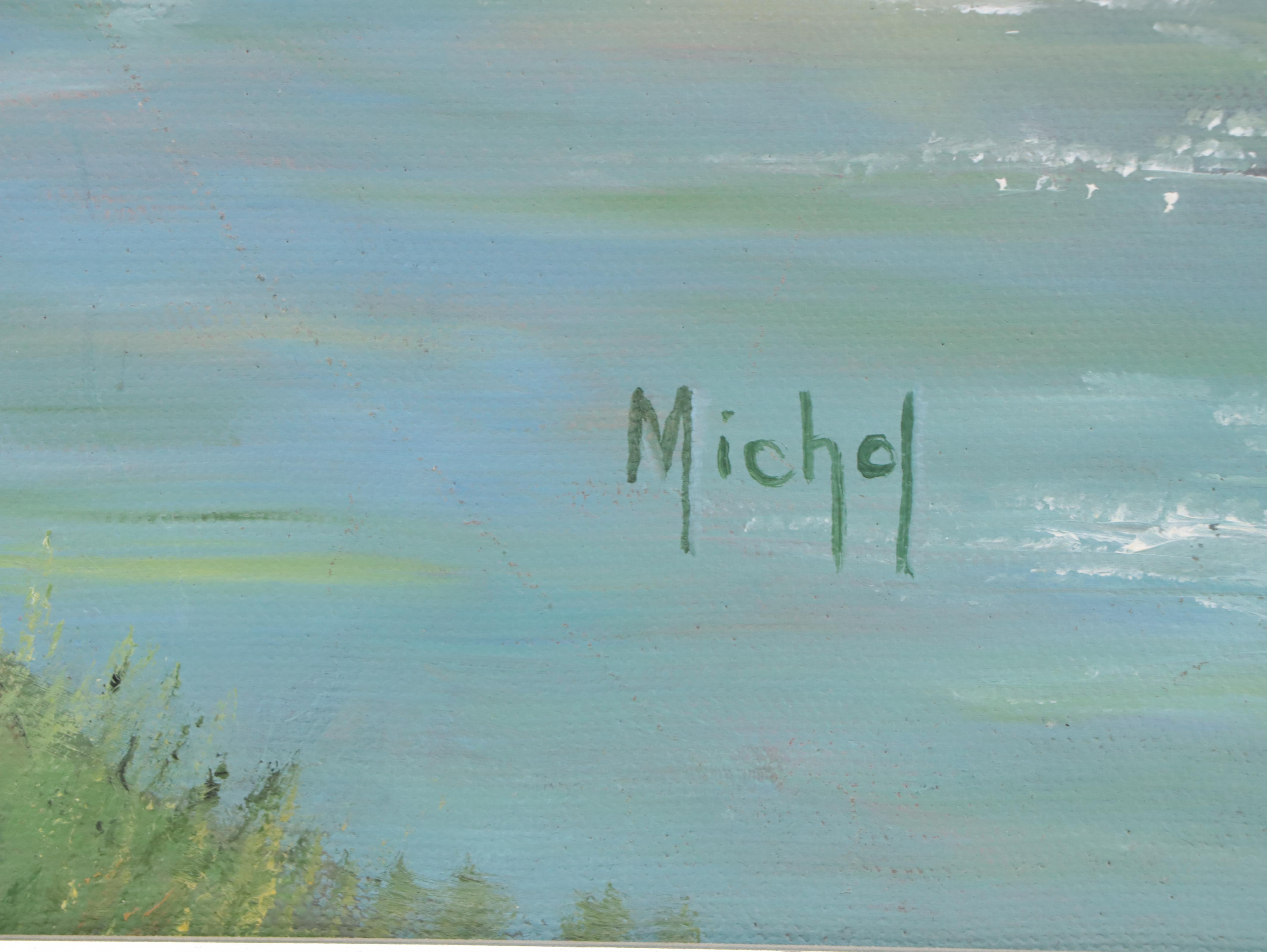 Landscape Oil Painting of House by Creek