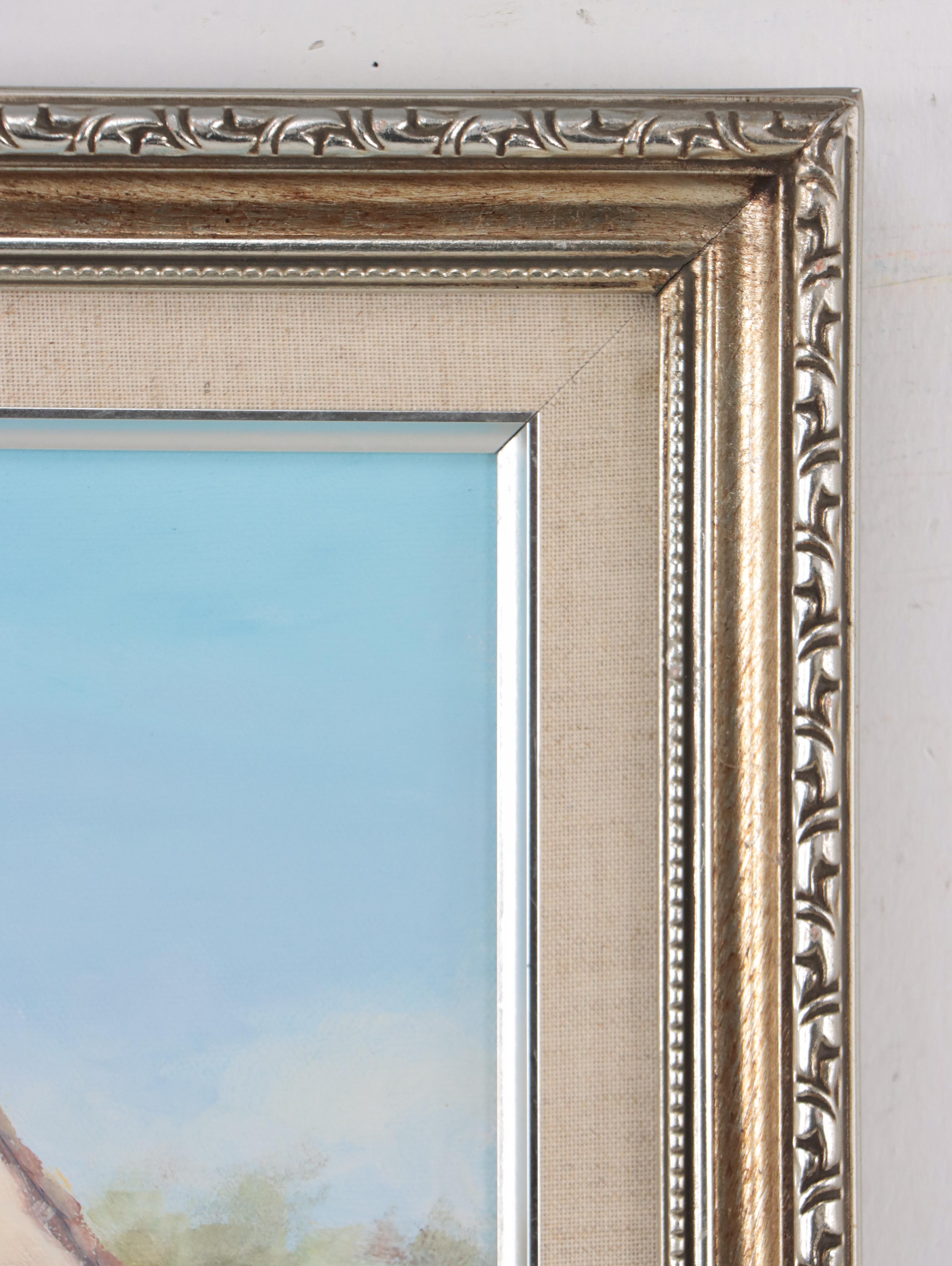 Landscape Oil Painting of House by Creek