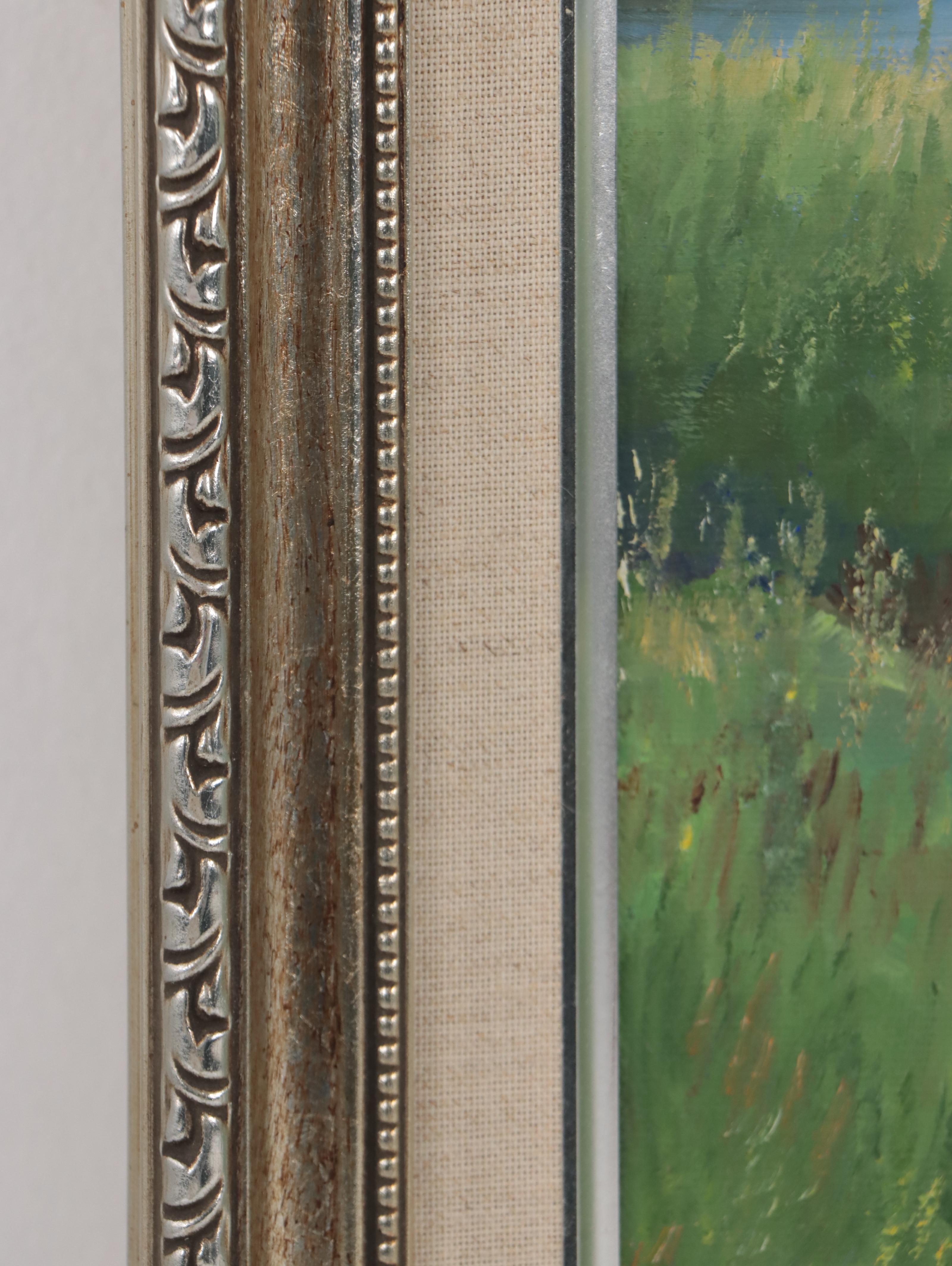 Landscape Oil Painting of House by Creek