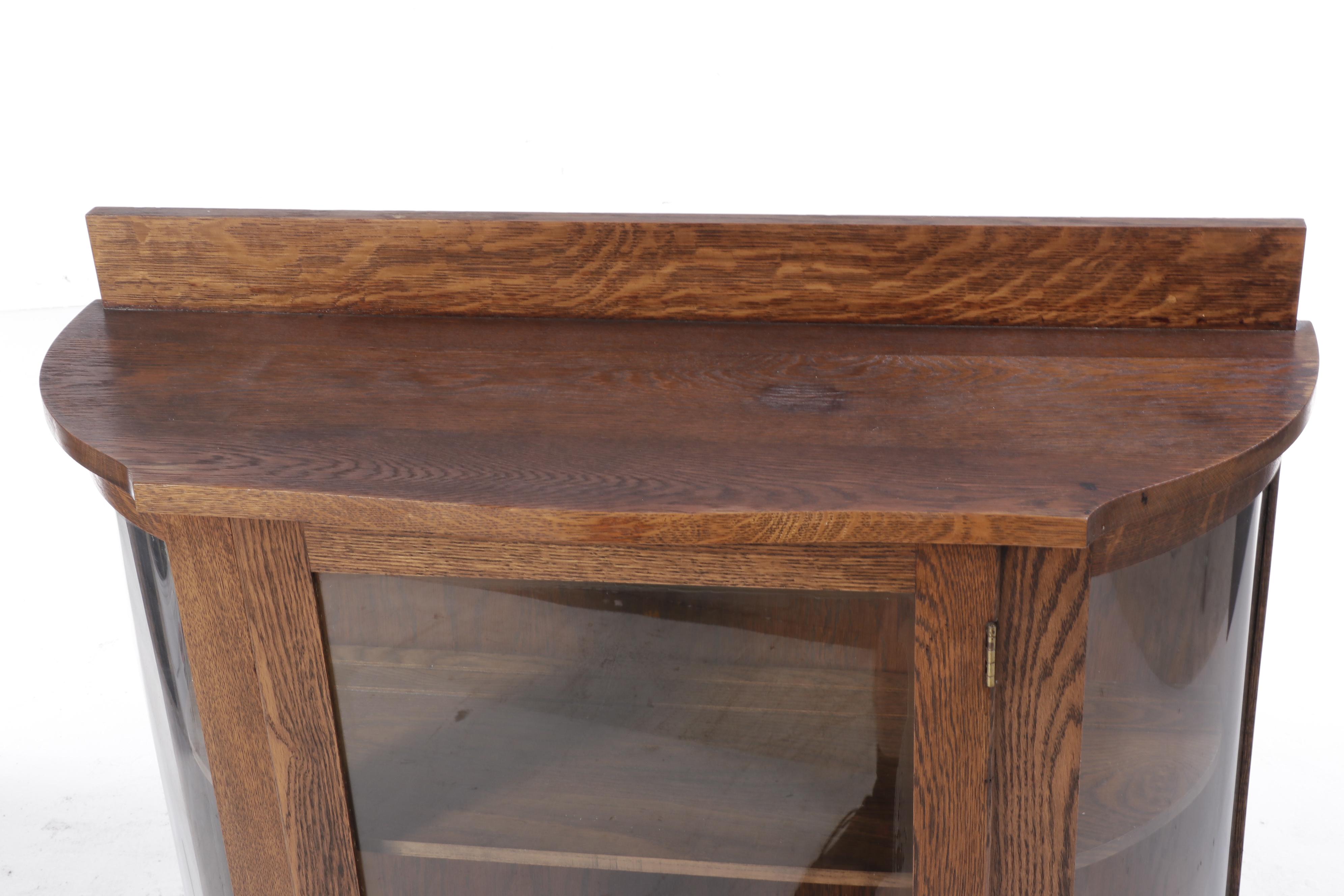 Ebert Furniture Empire Revival Oak China Cabinet, Early 20th Century