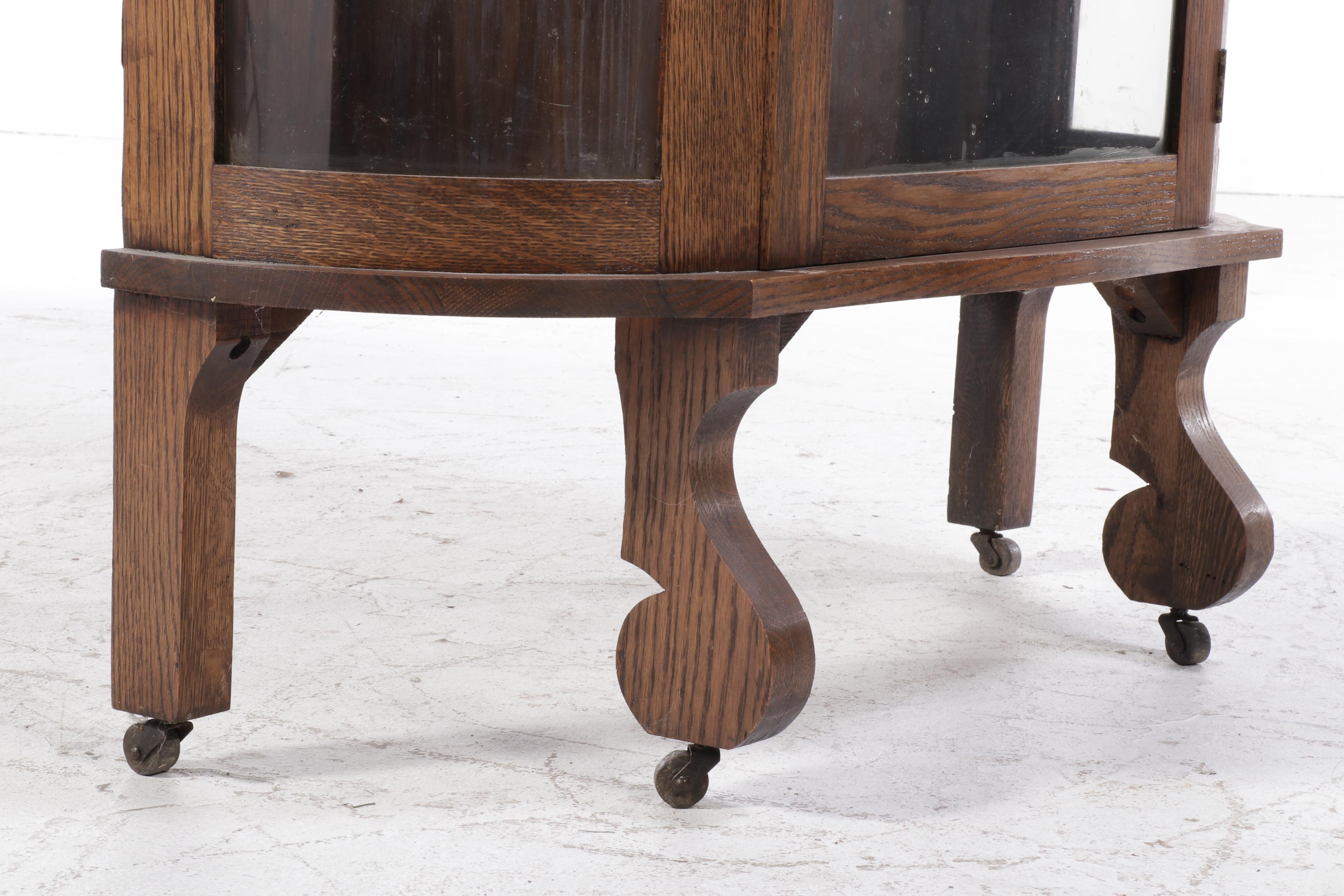 Ebert Furniture Empire Revival Oak China Cabinet, Early 20th Century