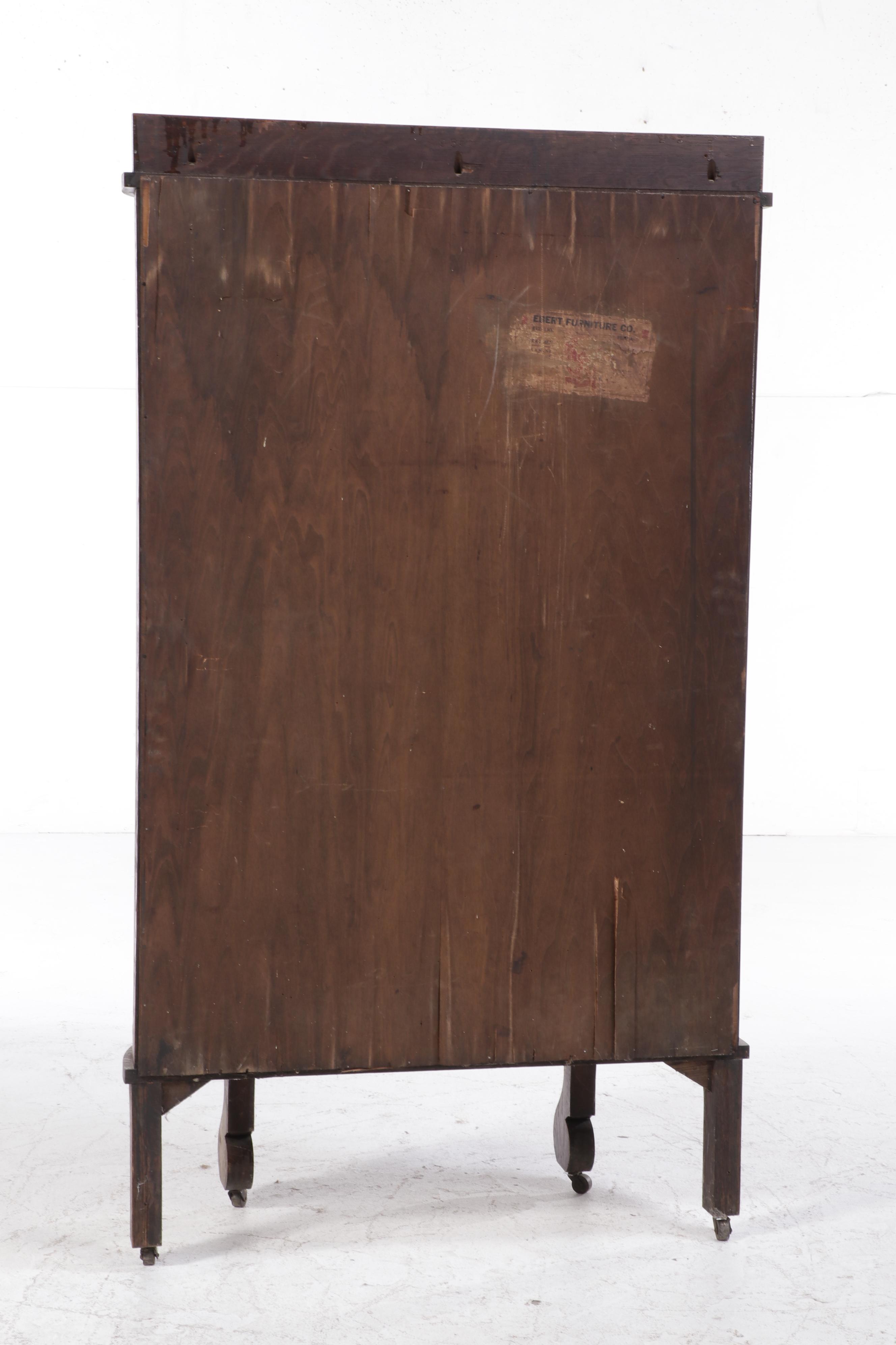 Ebert Furniture Empire Revival Oak China Cabinet, Early 20th Century
