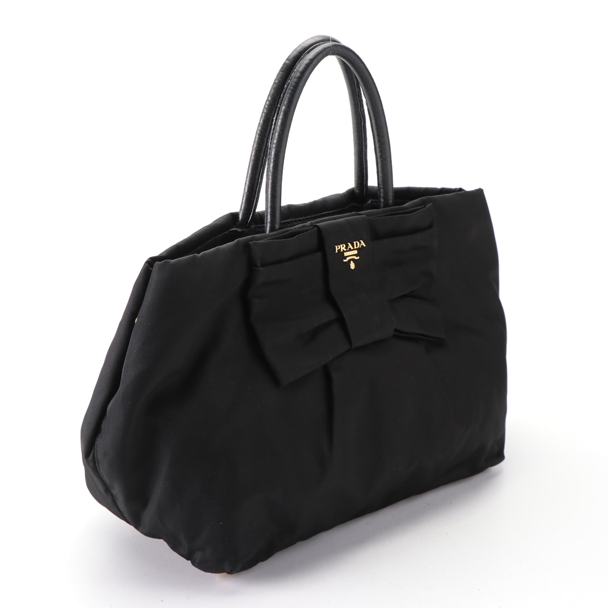 Prada Fiocco Bow Handbag in Tessuto Nylon and Leather