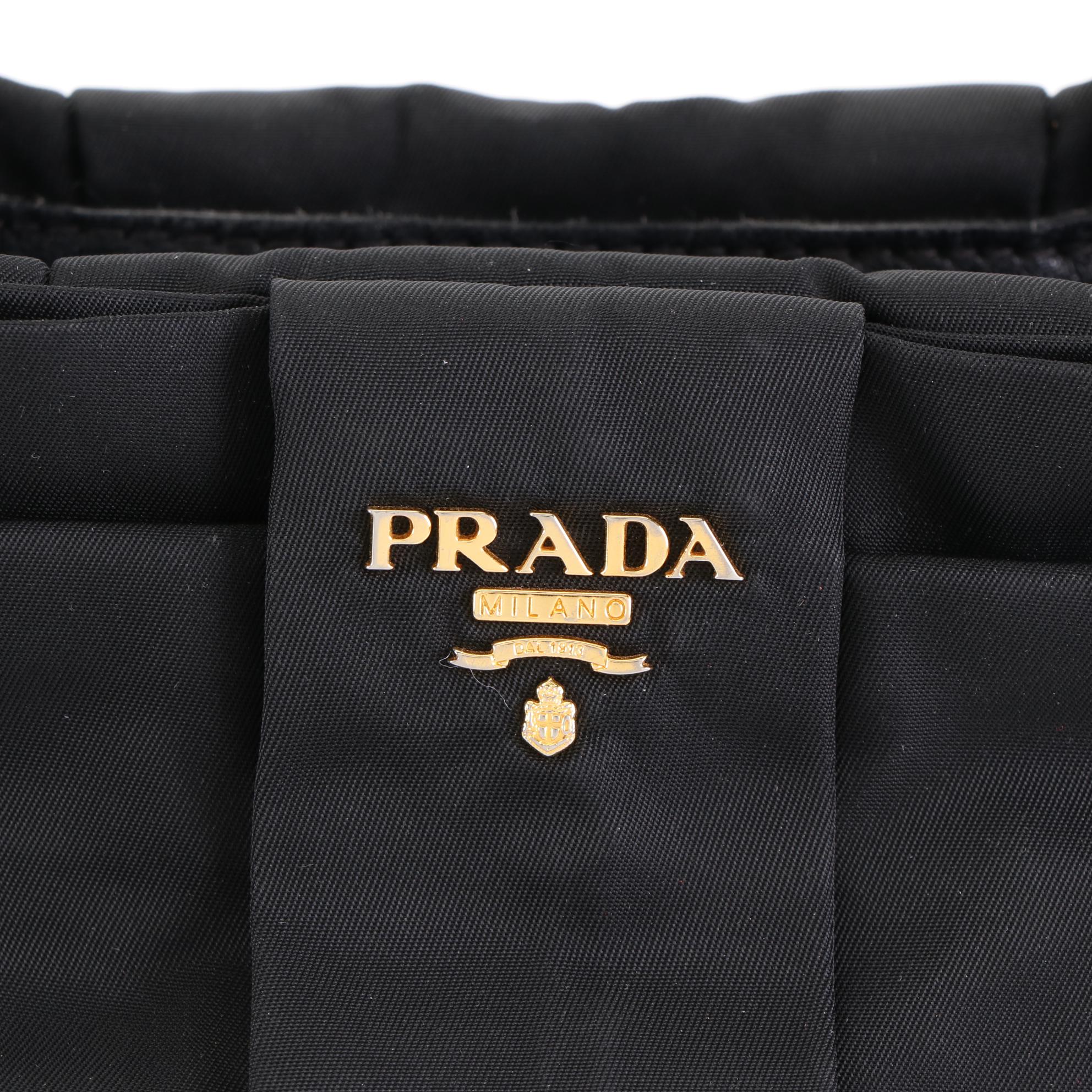 Prada Fiocco Bow Handbag in Tessuto Nylon and Leather