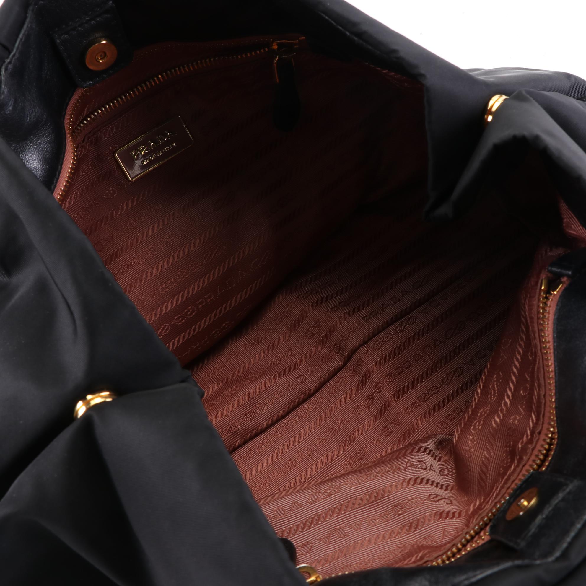 Prada Fiocco Bow Handbag in Tessuto Nylon and Leather