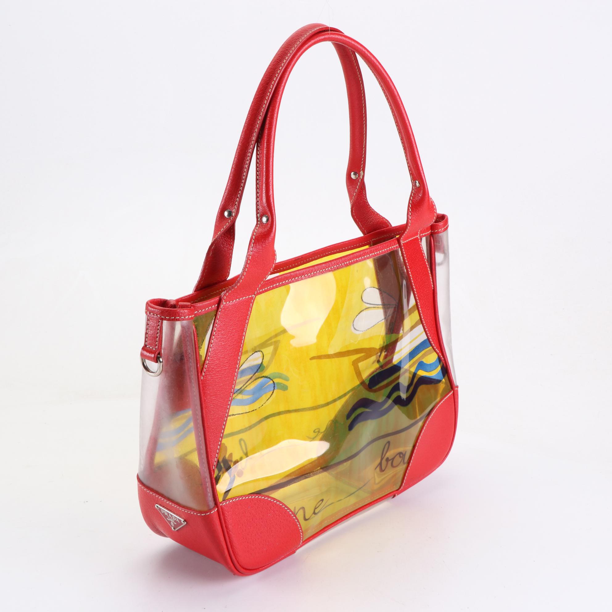 Prada Tote in Vinyl and Cinghiale Leather