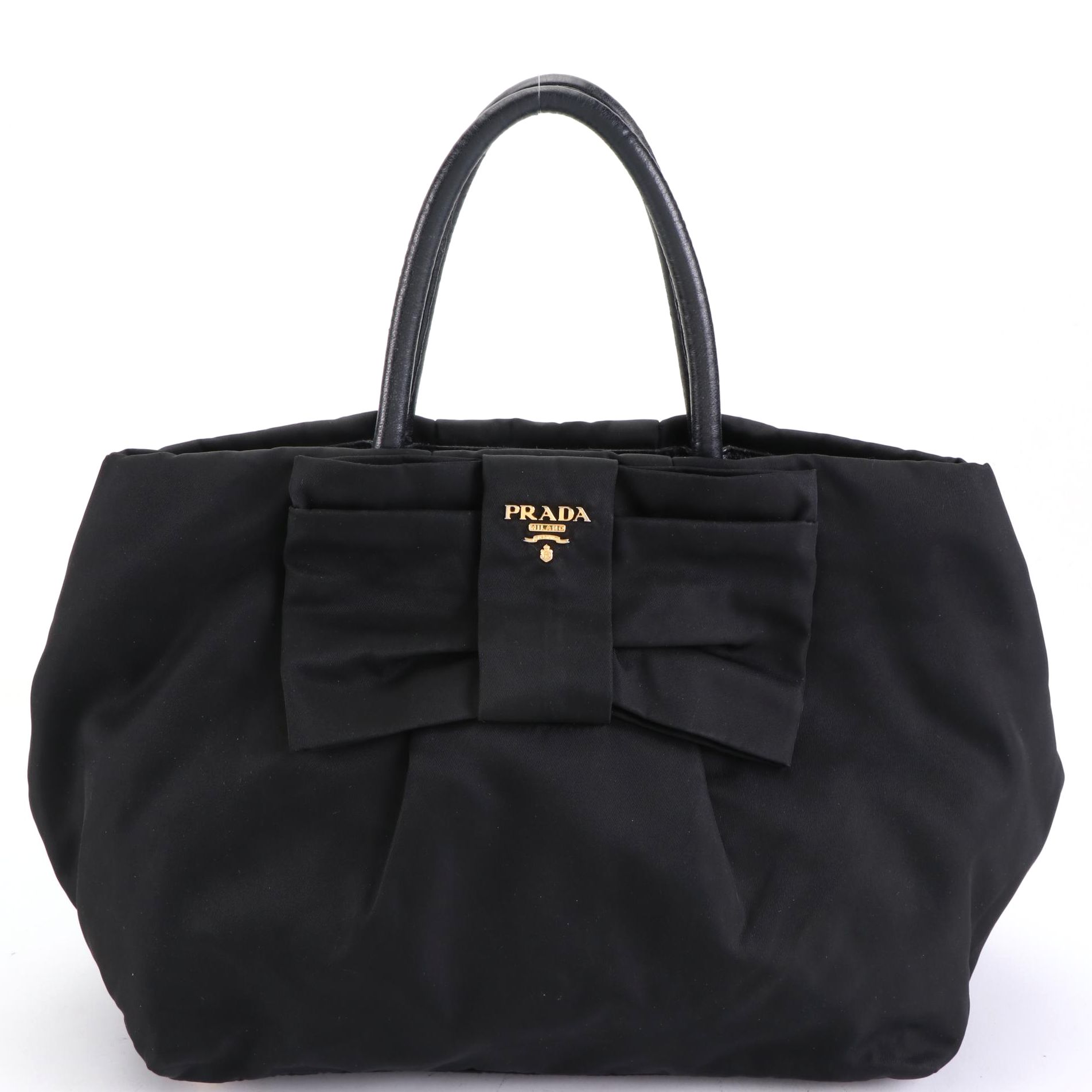 Prada Fiocco Bow Handbag in Tessuto Nylon and Leather