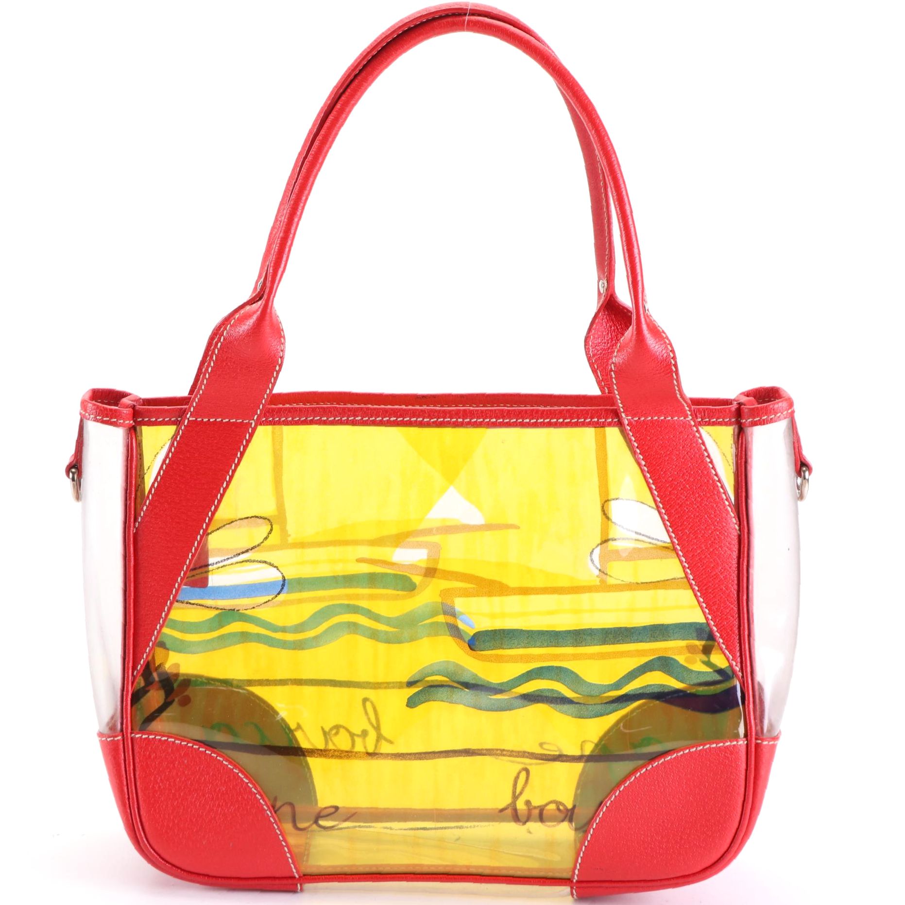 Prada Tote in Vinyl and Cinghiale Leather