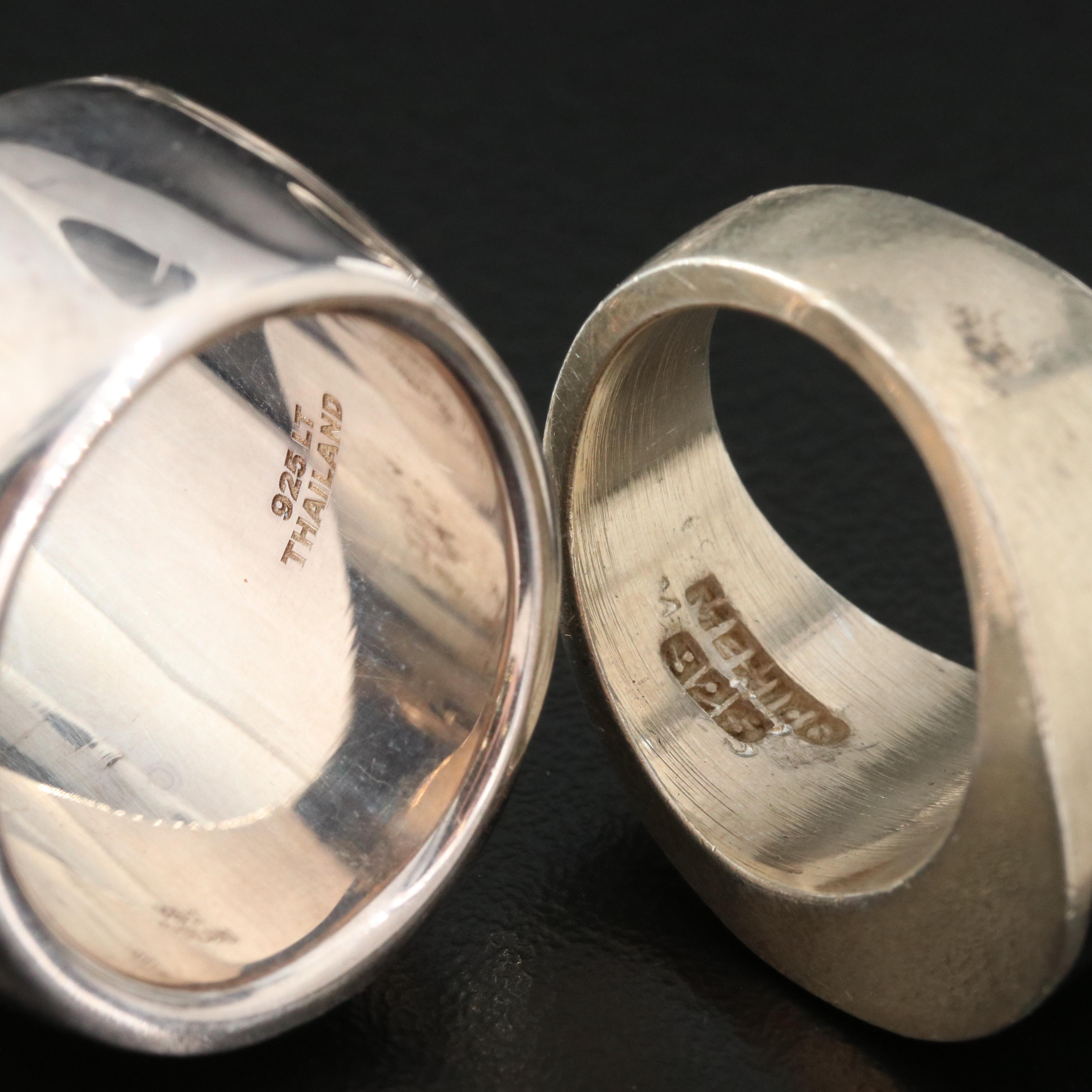 Sterling Ring Collection Including Mexican and Vintage Rings