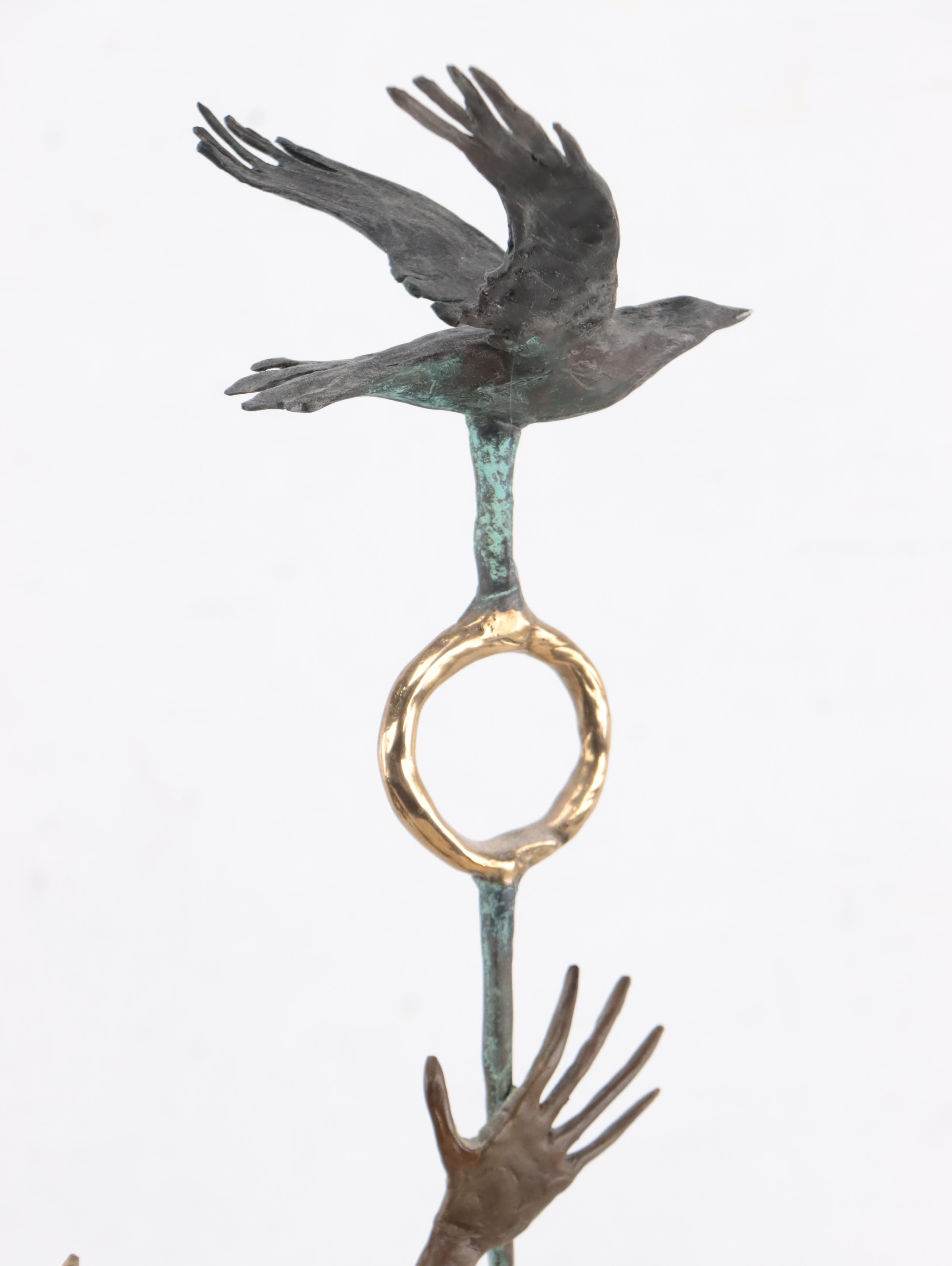 Bill Worrell Patinated Bronze Sculpture of Shaman Figure