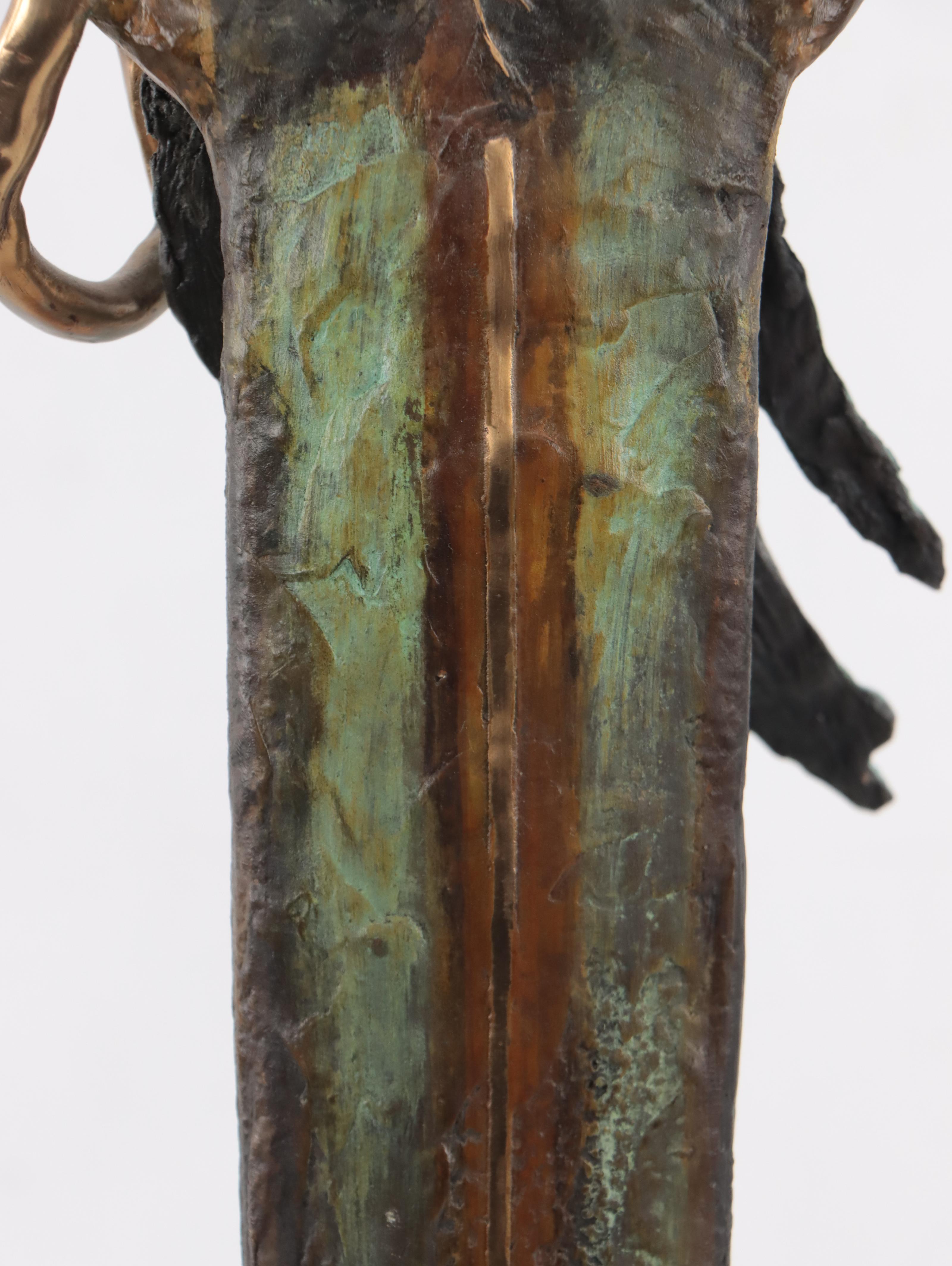 Bill Worrell Patinated Bronze Sculpture of Shaman Figure