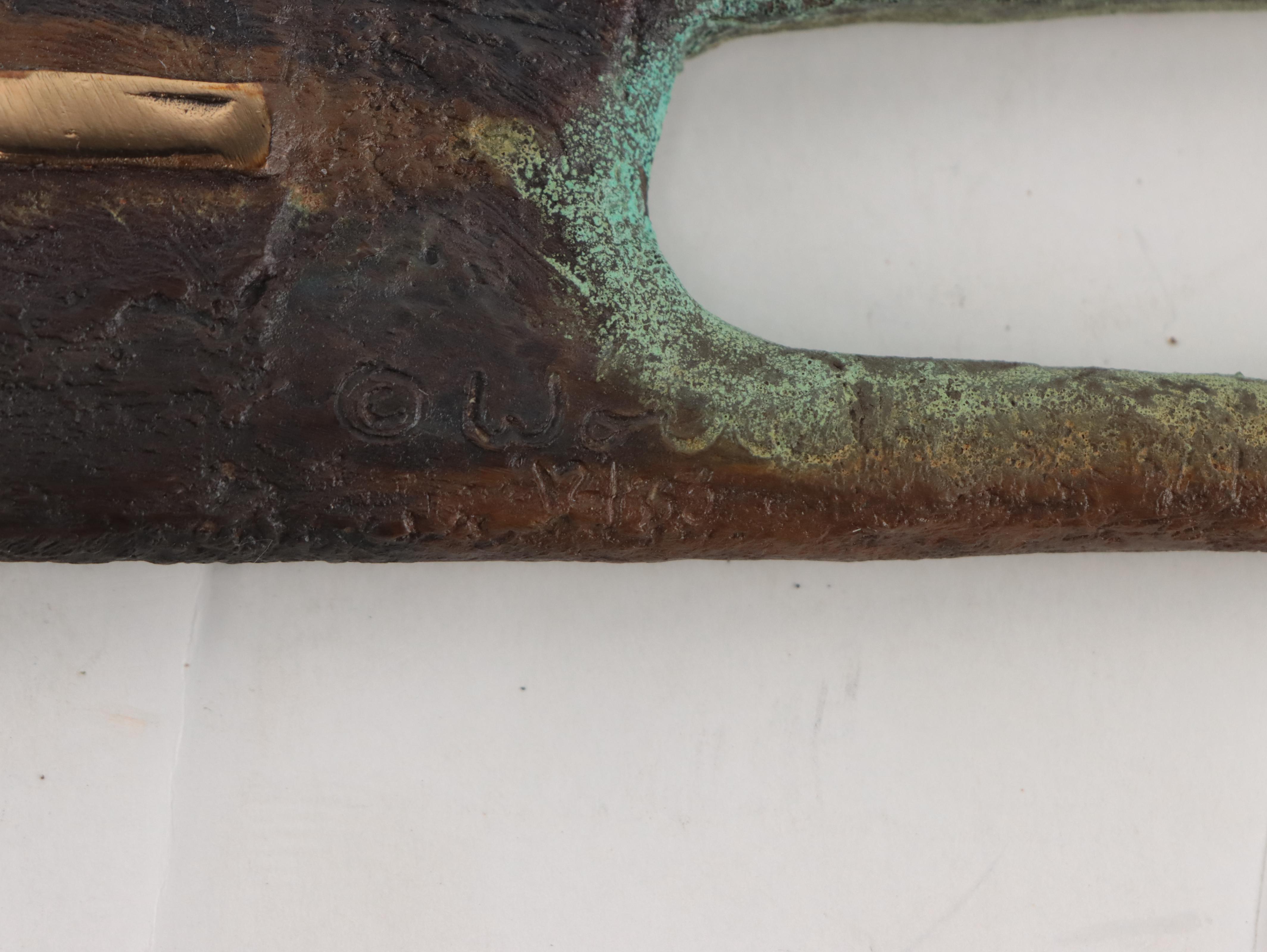 Bill Worrell Patinated Bronze Sculpture of Shaman Figure