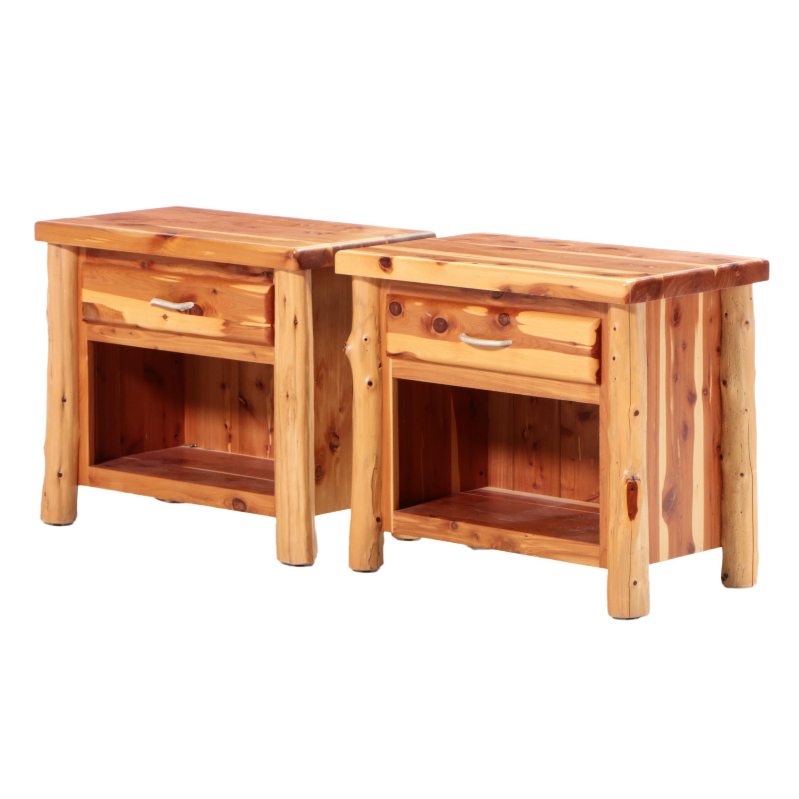 Amish Rustic Cedar Bedside Tables