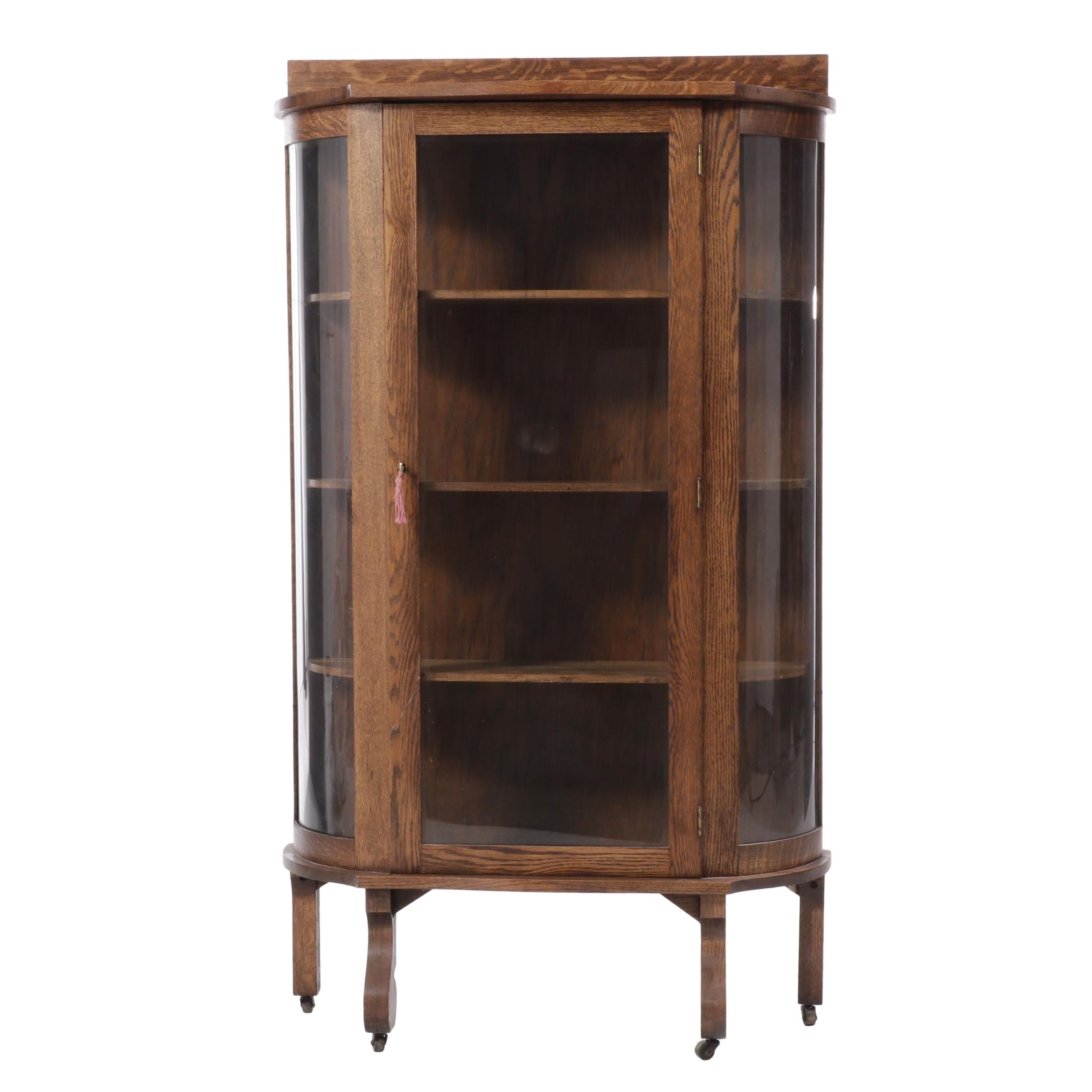 Ebert Furniture Empire Revival Oak China Cabinet, Early 20th Century