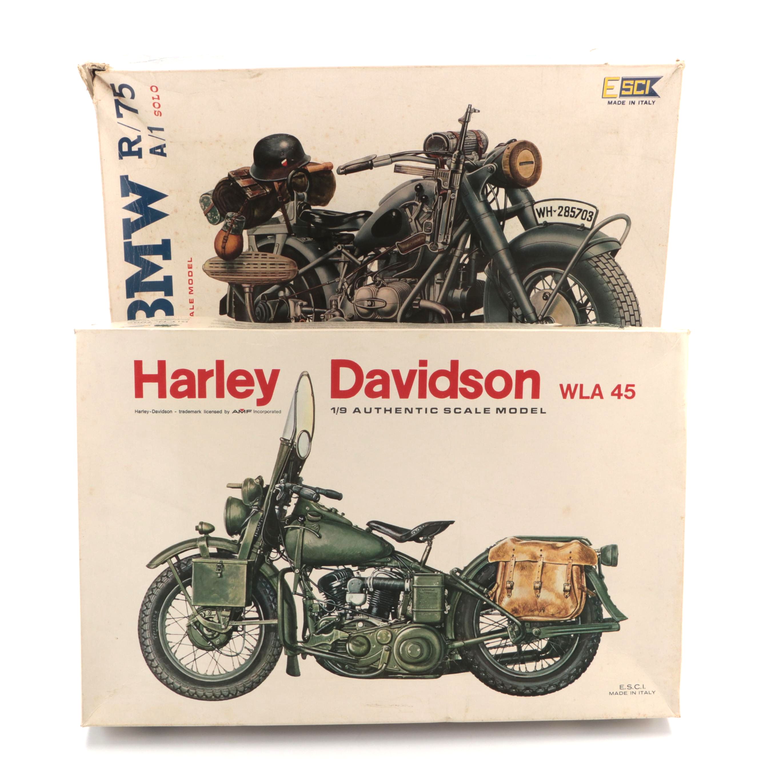Harley Davidson WLA 45 and BMW R/75 Model Motorcycle Kits