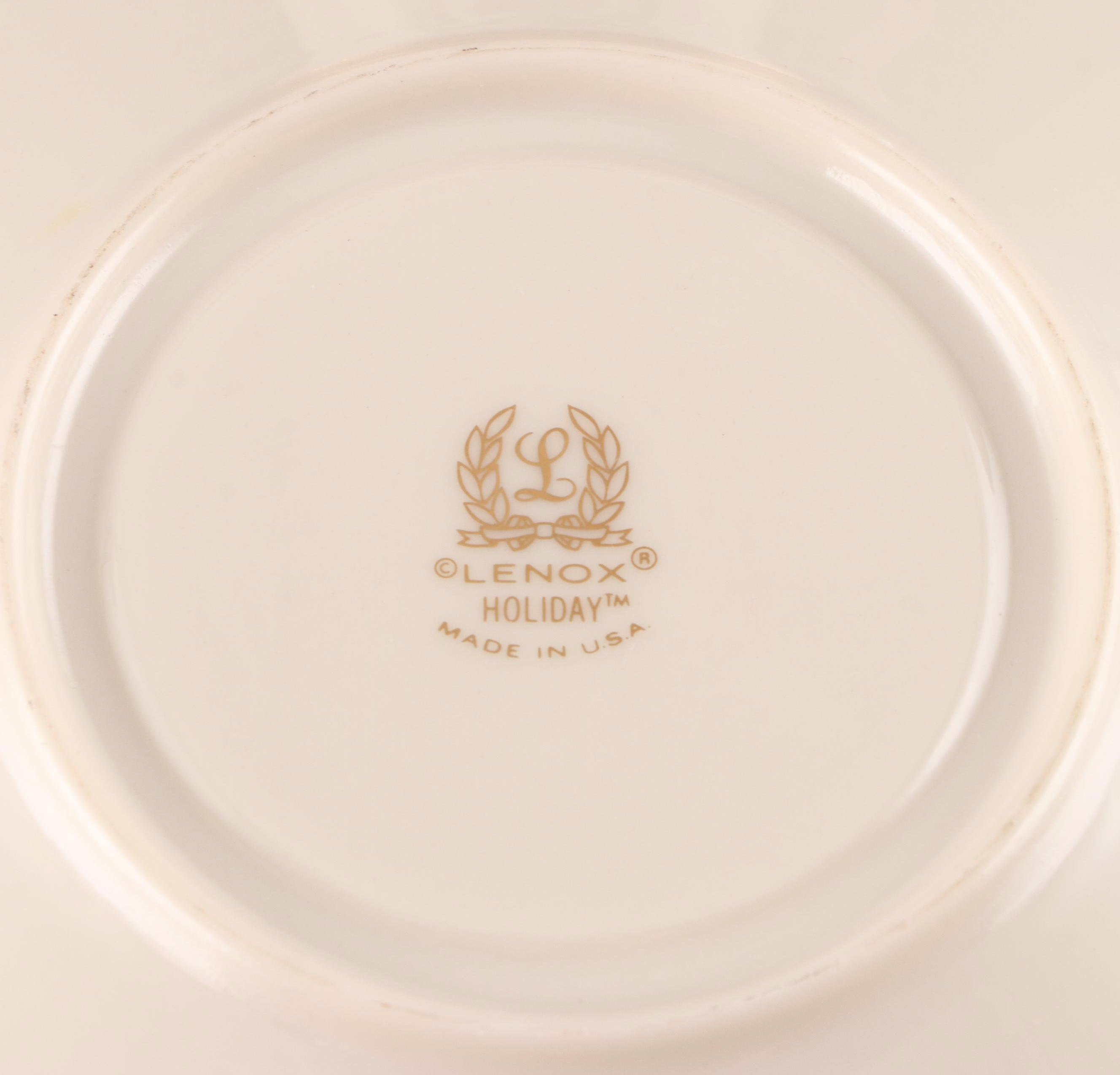 Lenox "Holiday" Porcelain Cups and Saucers