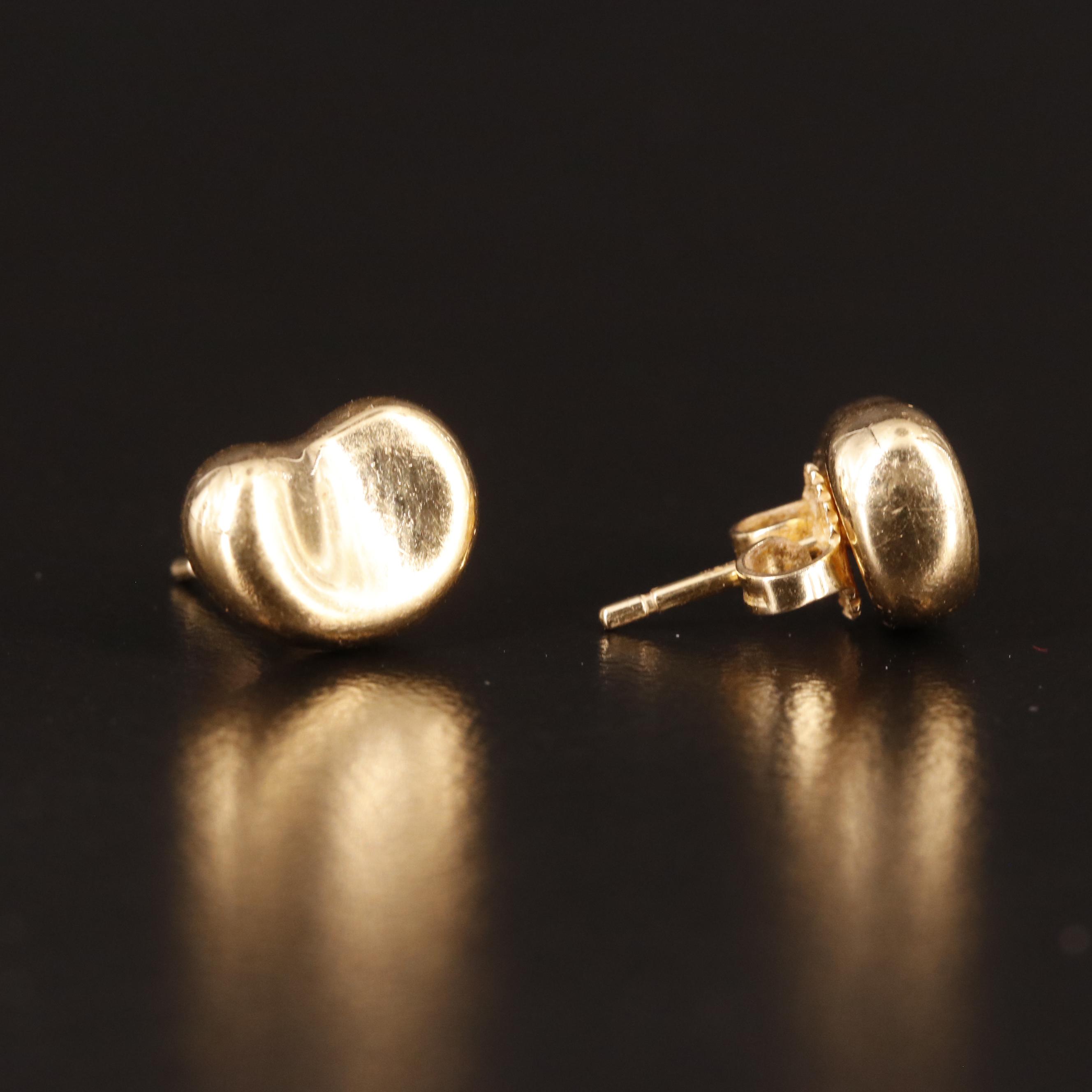 Elsa Peretti for Tiffany & Co.18K Bean Collection Stud Earrings