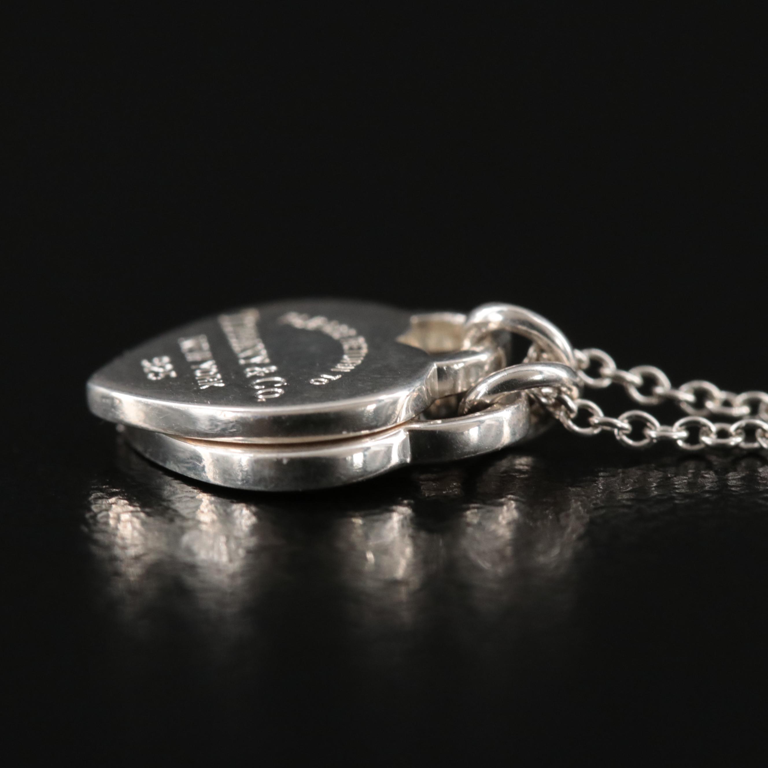 Tiffany & Co. "Return to Tiffany" Mini Double Heart Tag Pendant Necklace