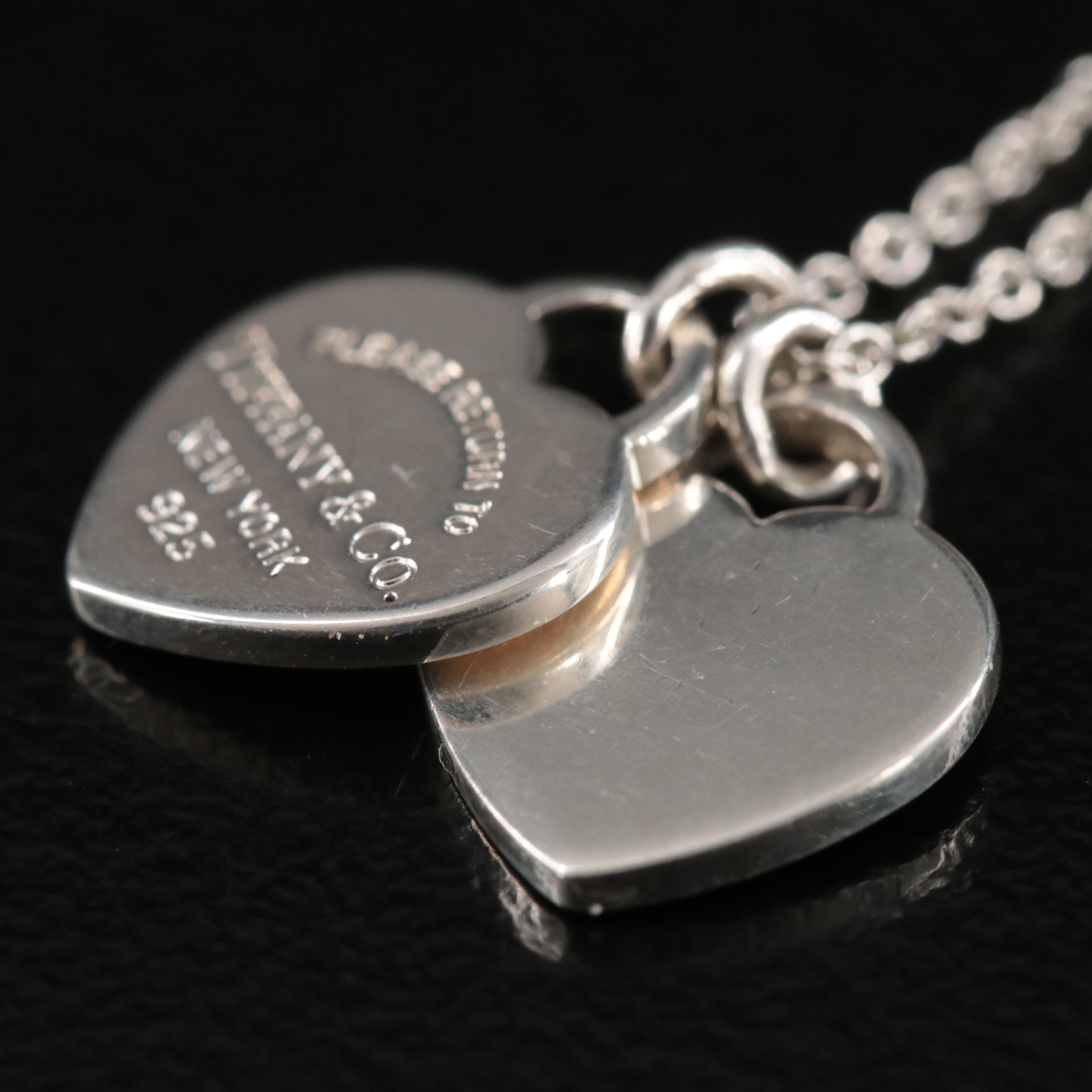 Tiffany & Co. "Return to Tiffany" Mini Double Heart Tag Pendant Necklace