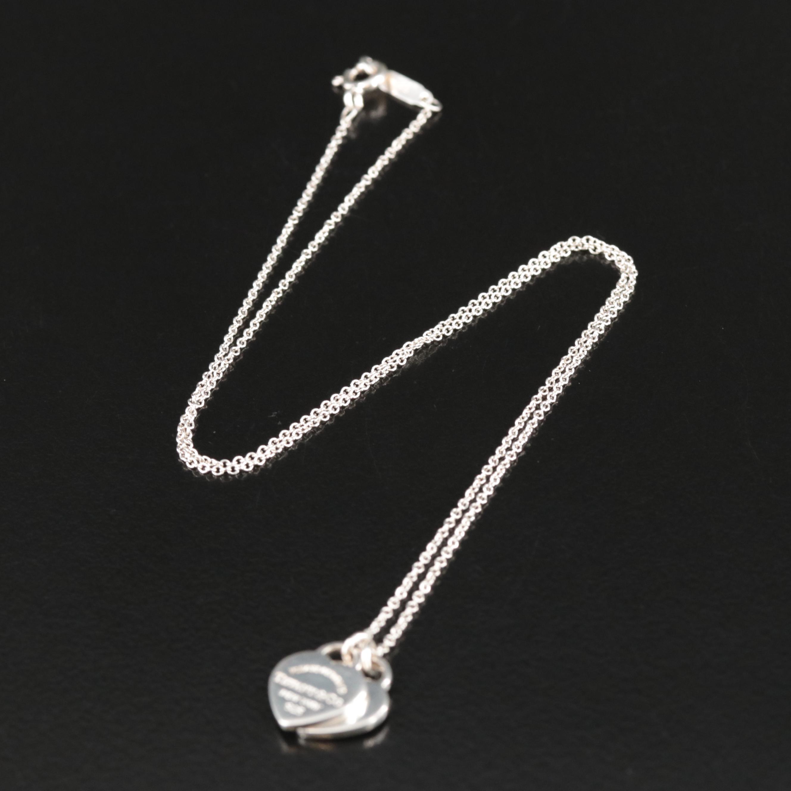 Tiffany & Co. "Return to Tiffany" Mini Double Heart Tag Pendant Necklace