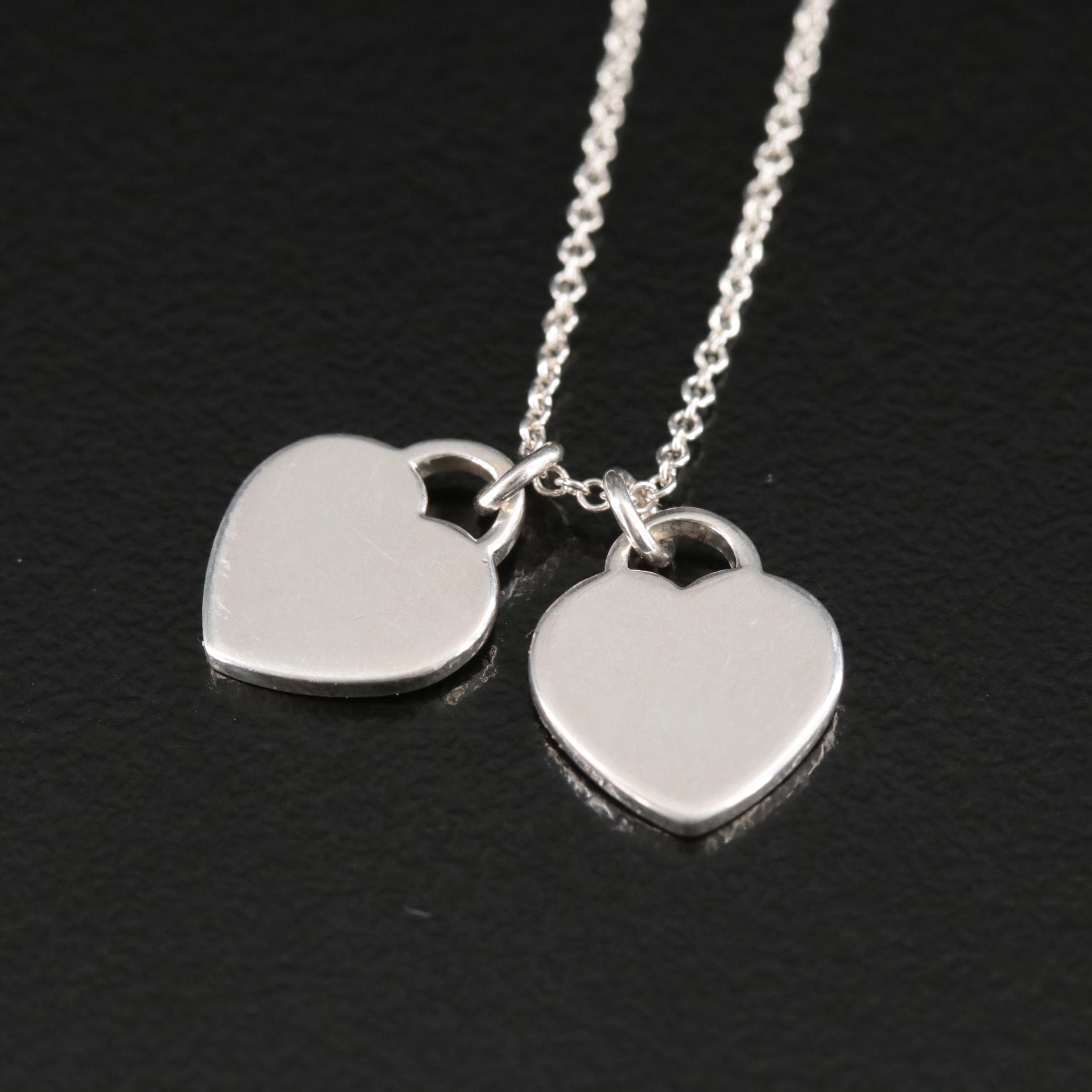 Tiffany & Co. "Return to Tiffany" Mini Double Heart Tag Pendant Necklace