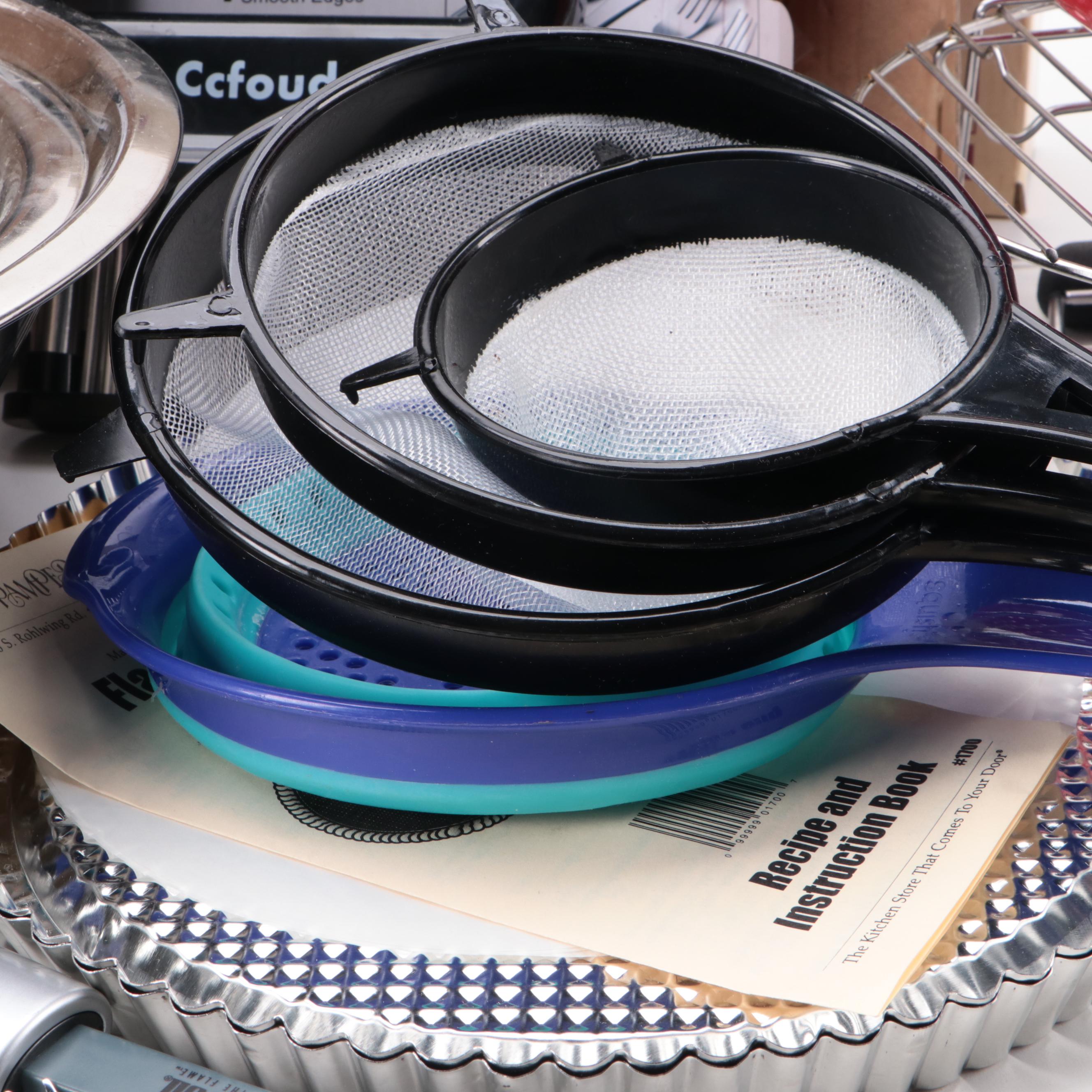 Pampered Chef Plastic Cookie Press with Other Kitchen Gadgets