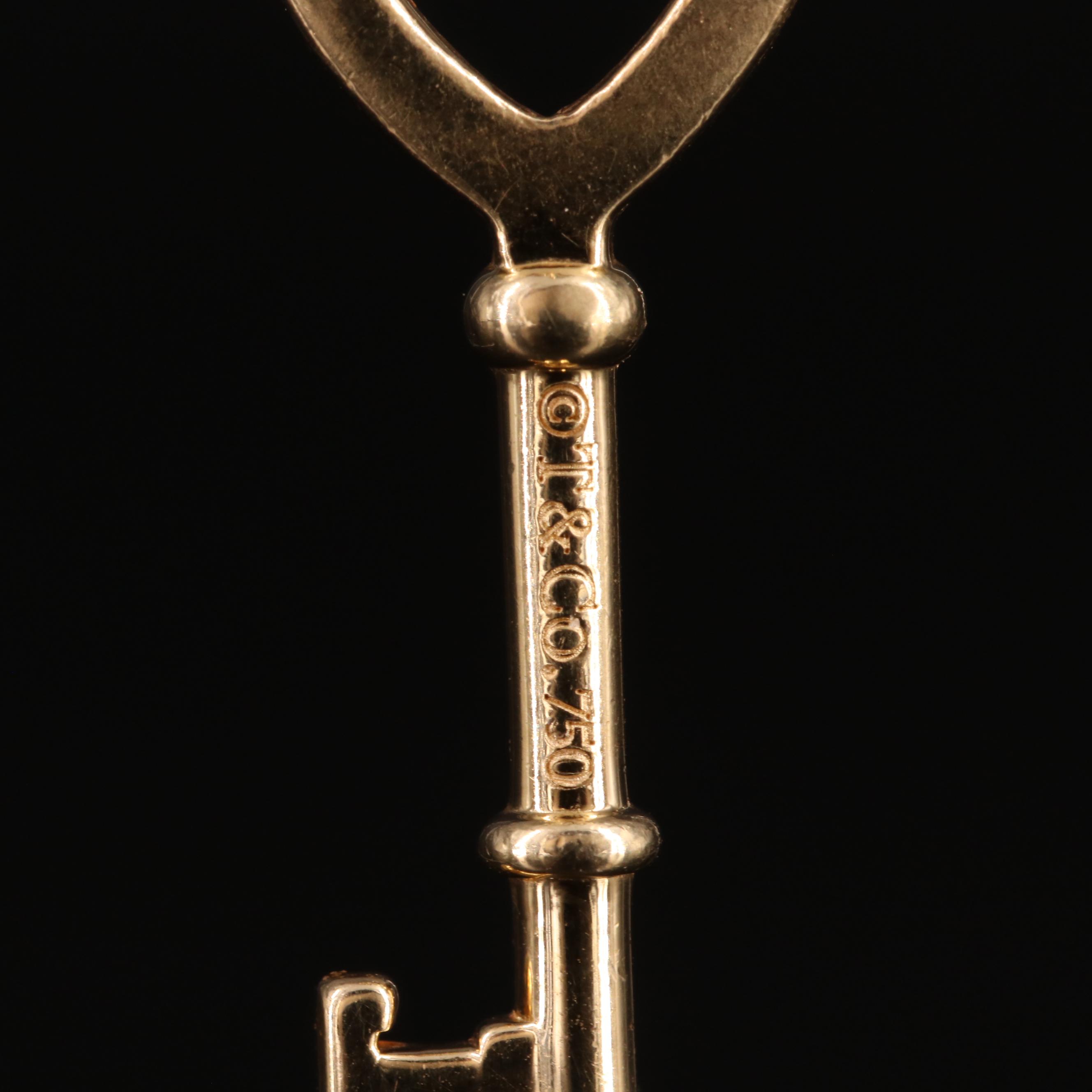 Tiffany & Co. "Tiffany Keys" 18K Mini Heart Key Pendant Necklace