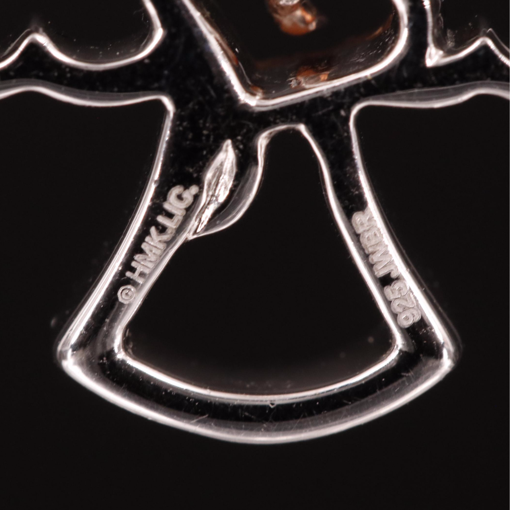 Sterling Diamond Angel Pendant Necklace