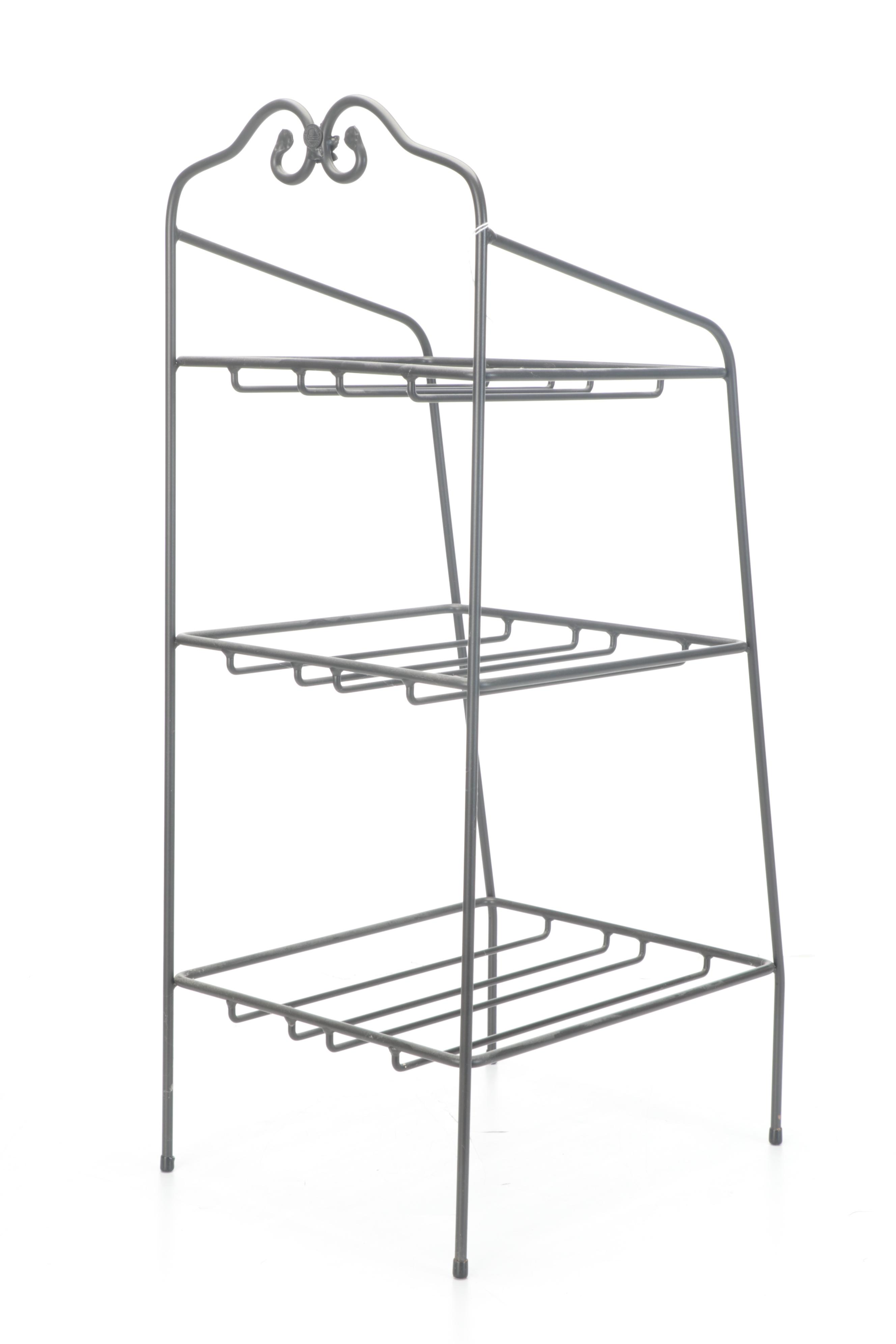 Longaberger Wrought Metal Tiered Stand with Woven Maple Baskets
