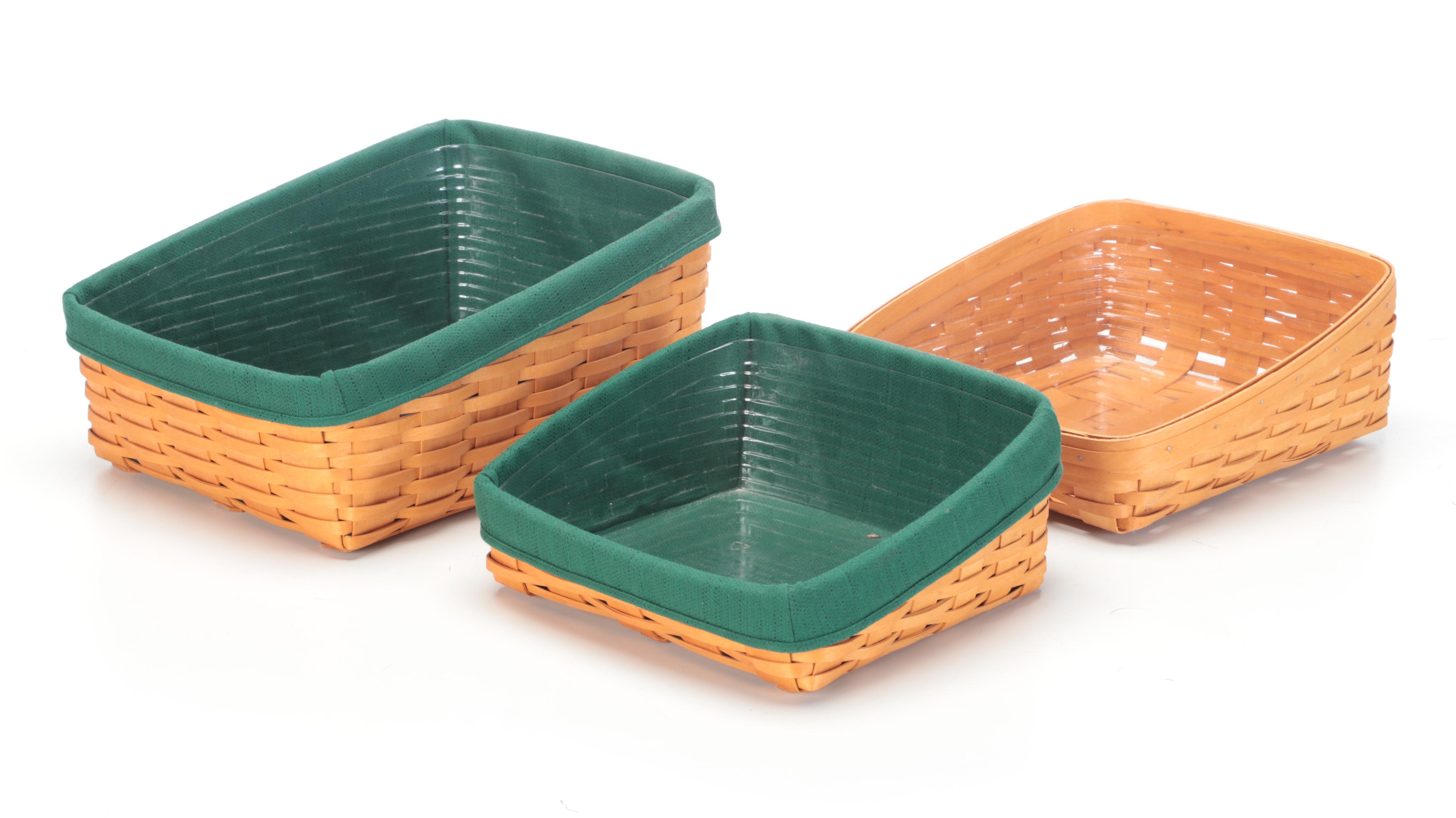 Longaberger Wrought Metal Tiered Stand with Woven Maple Baskets