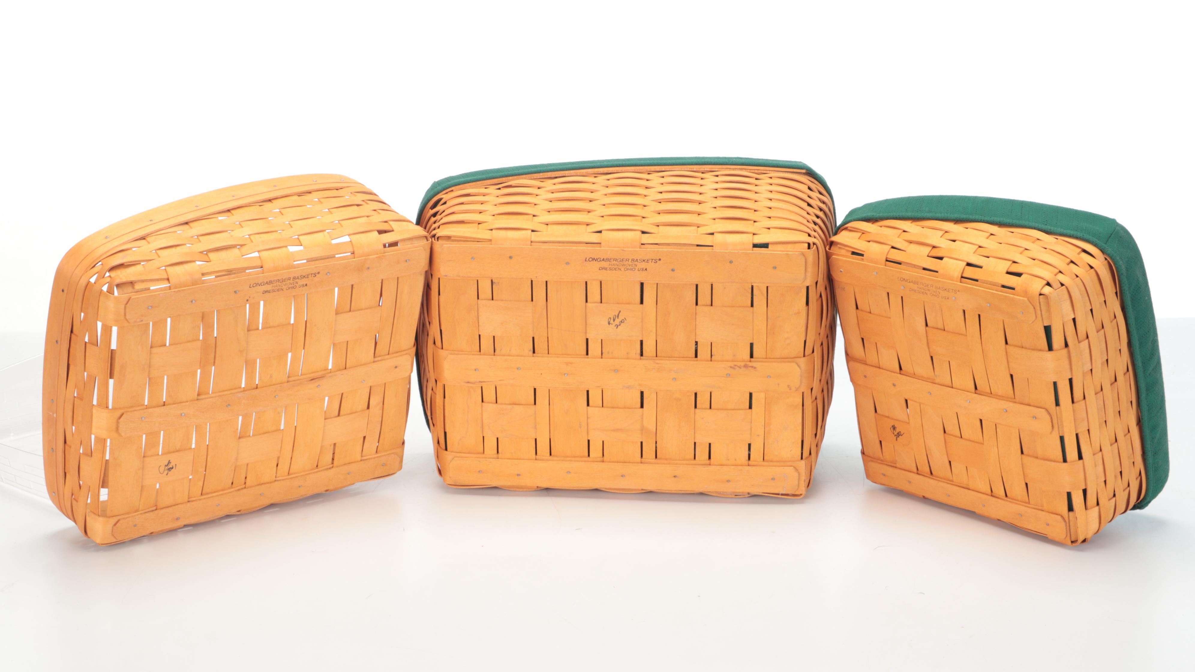 Longaberger Wrought Metal Tiered Stand with Woven Maple Baskets