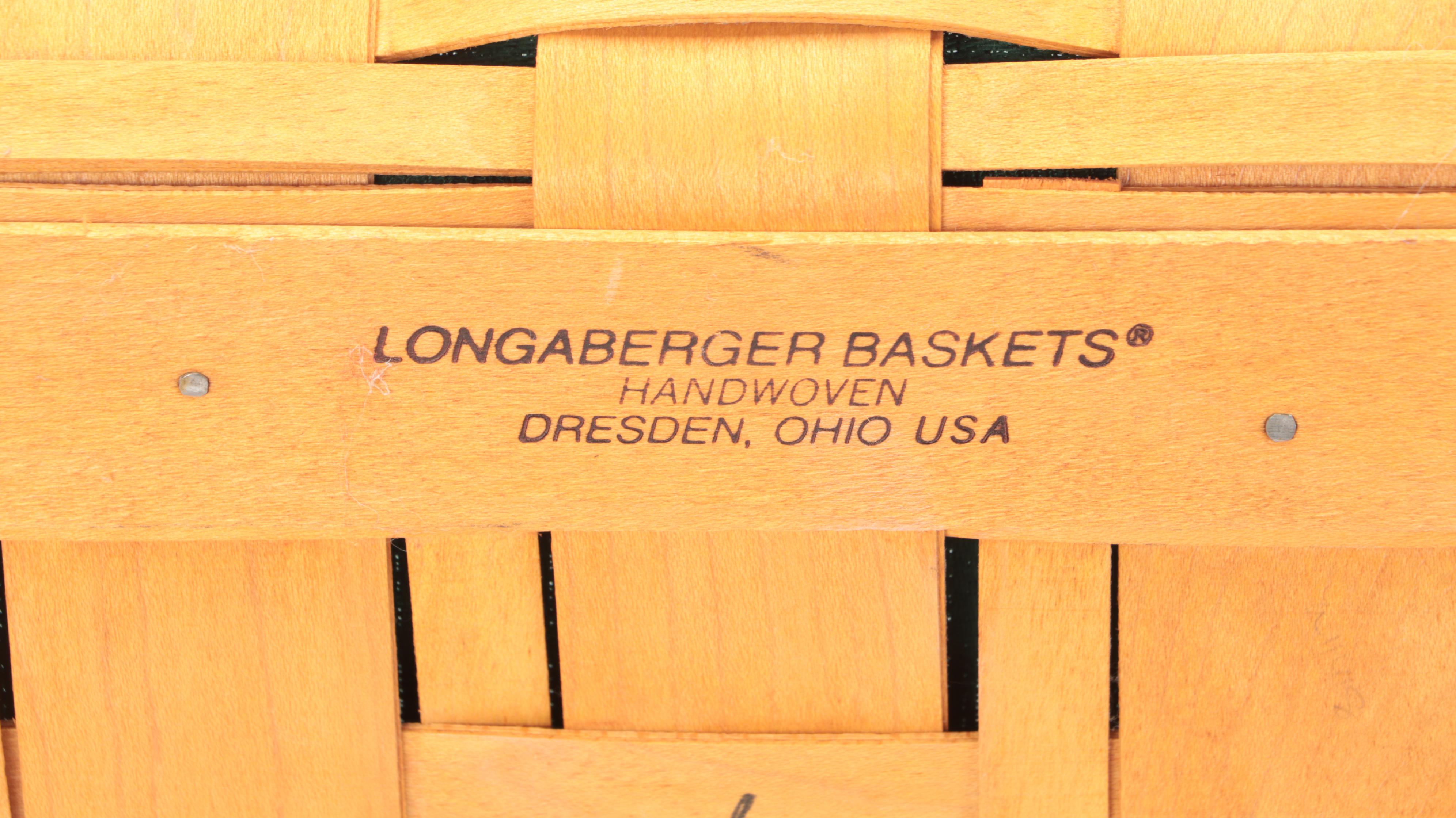 Longaberger Wrought Metal Tiered Stand with Woven Maple Baskets