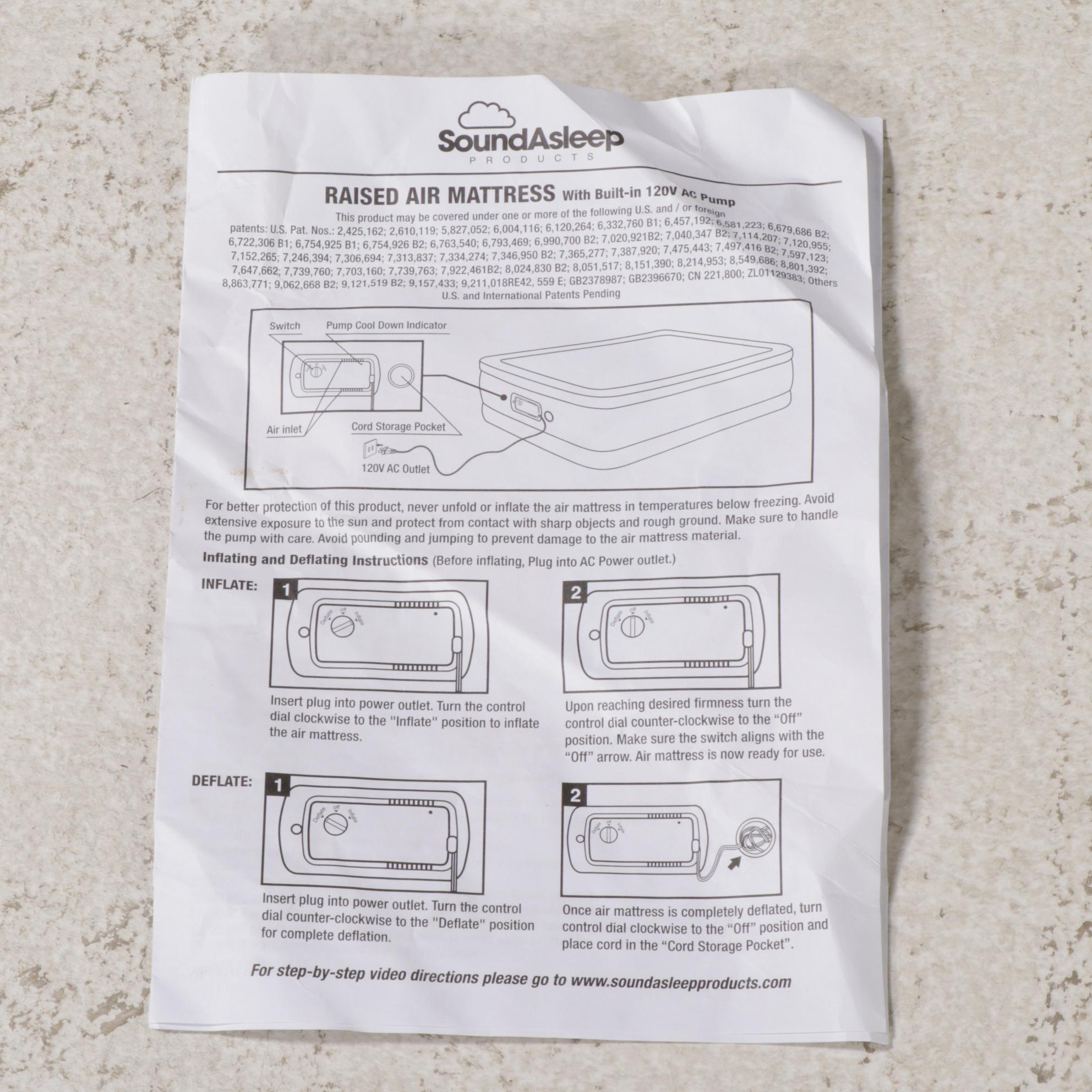 Sound Asleep Full Size Self Inflating Air Mattress