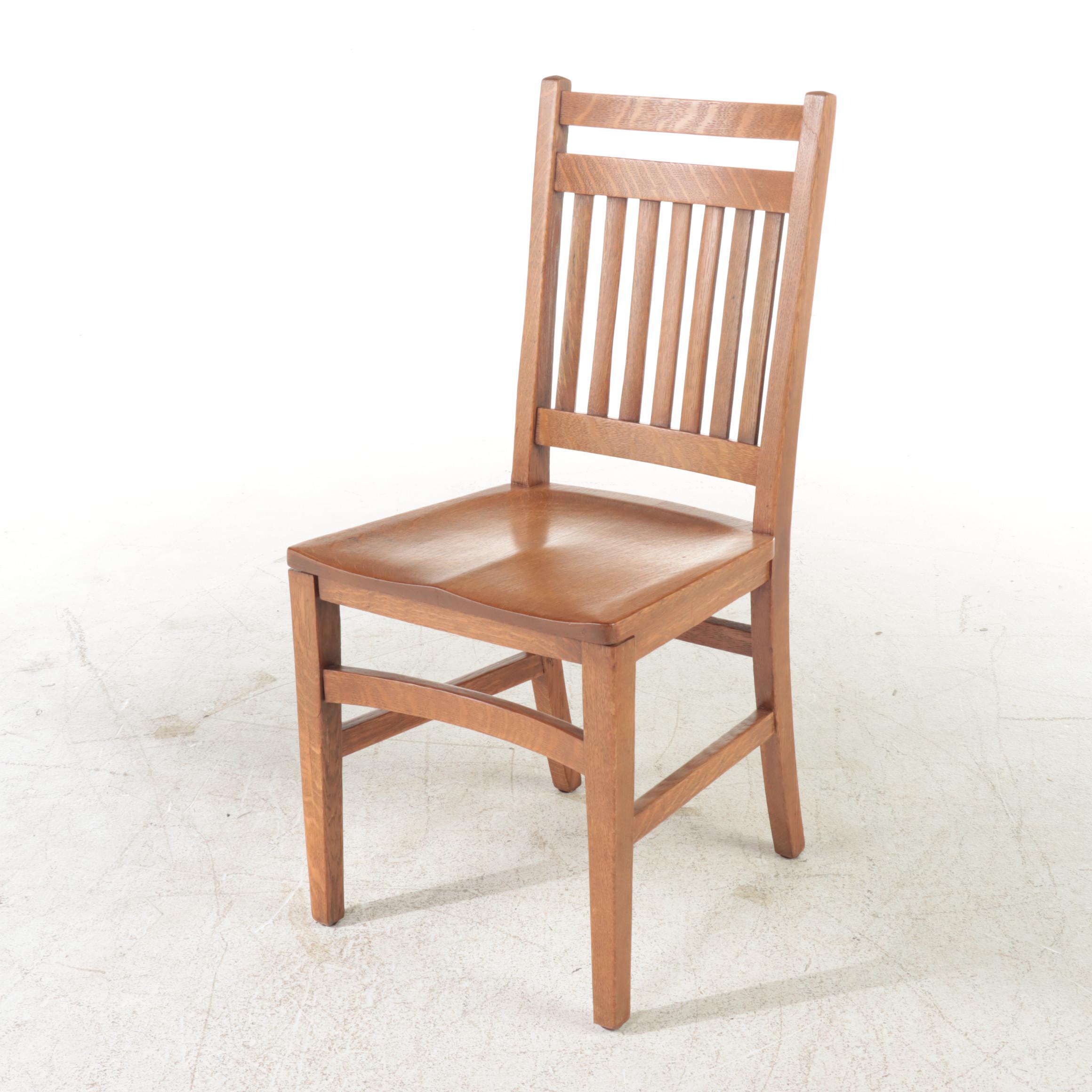 Pair of B.L. Marble Chair Co. Arts and Crafts Quartersawn Oak Side Chairs