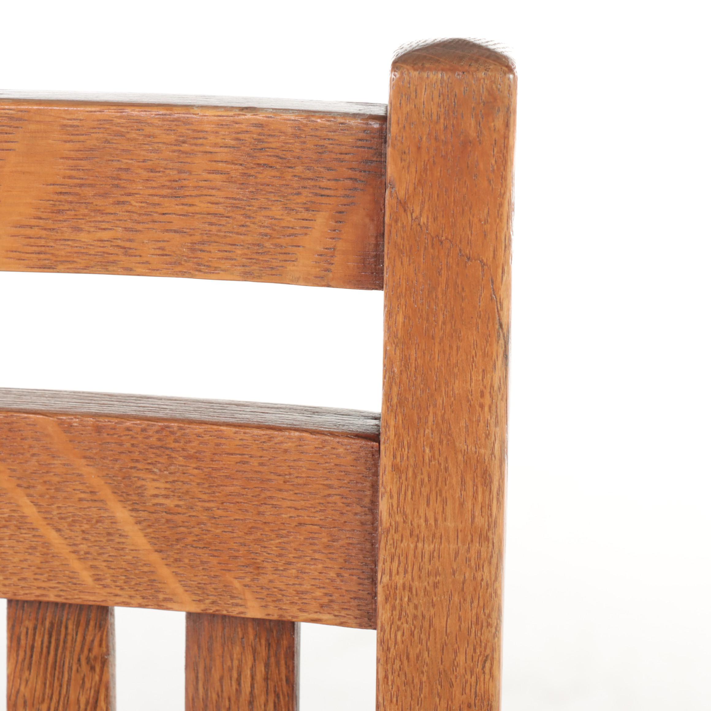 Pair of B.L. Marble Chair Co. Arts and Crafts Quartersawn Oak Side Chairs