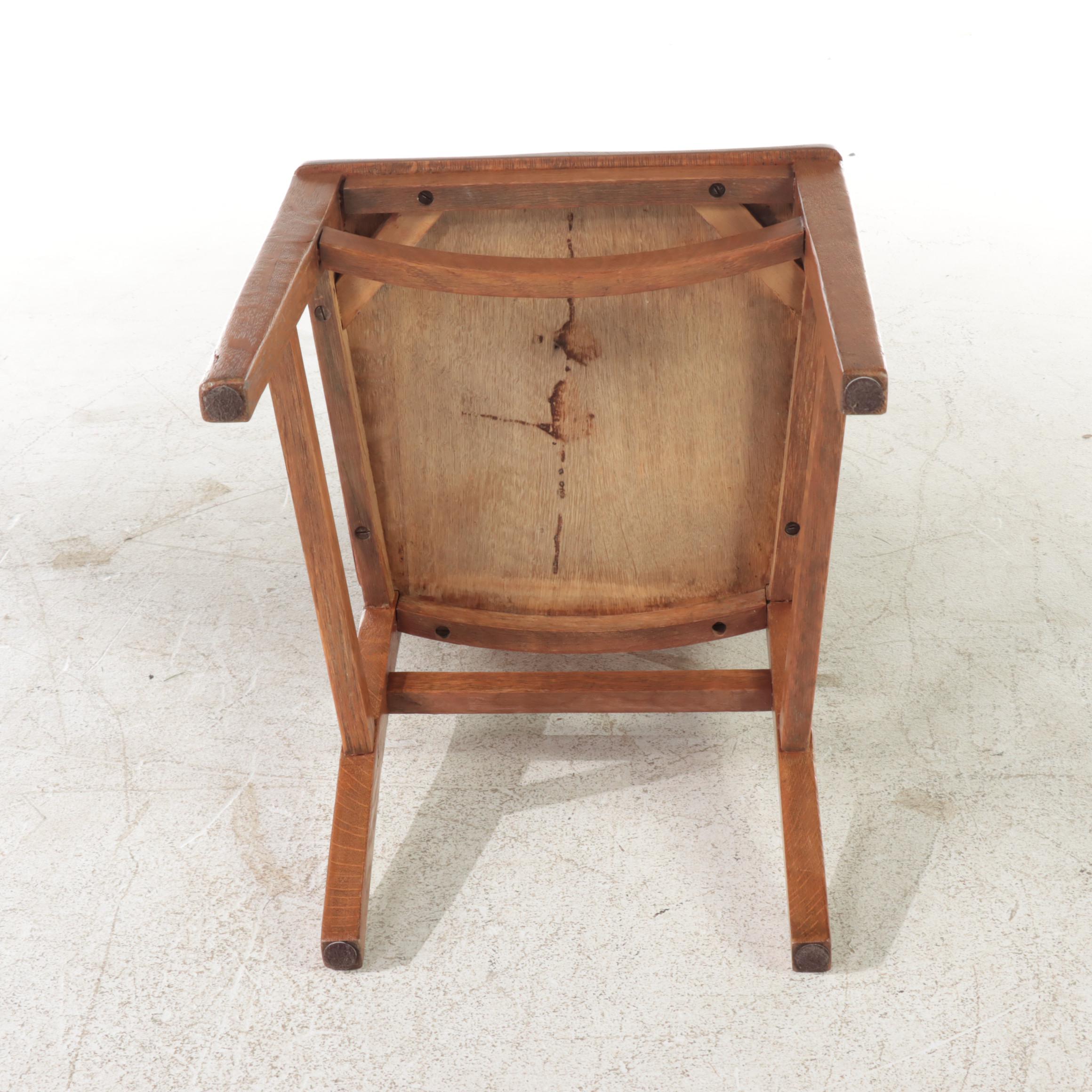 Pair of B.L. Marble Chair Co. Arts and Crafts Quartersawn Oak Side Chairs