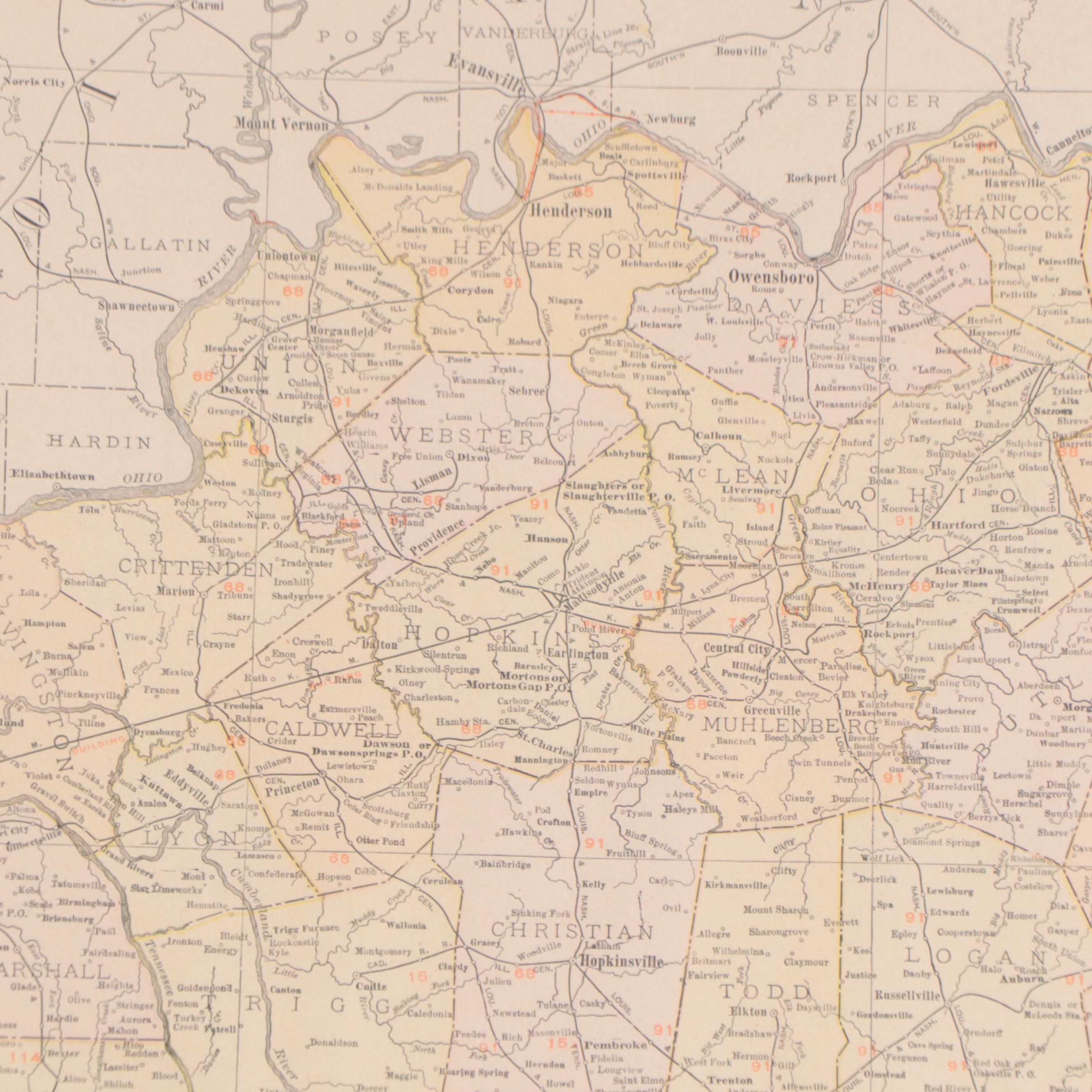 Rand, McNally & Co. "New Commercial Atlas Map of Kentucky," Circa 1914