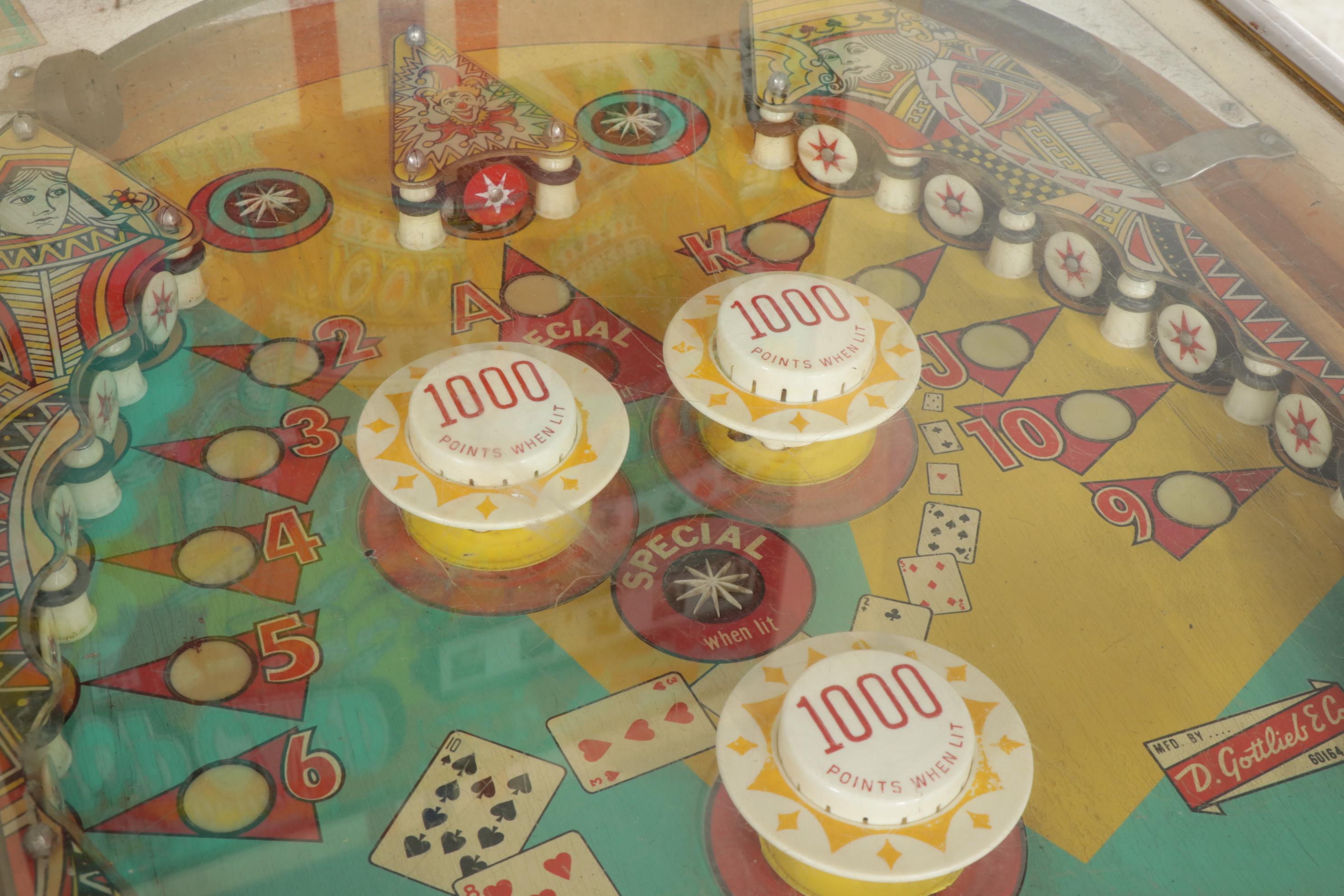 D. Gottlieb & Sons "Top Card" Pinball Machine, Circa 1974