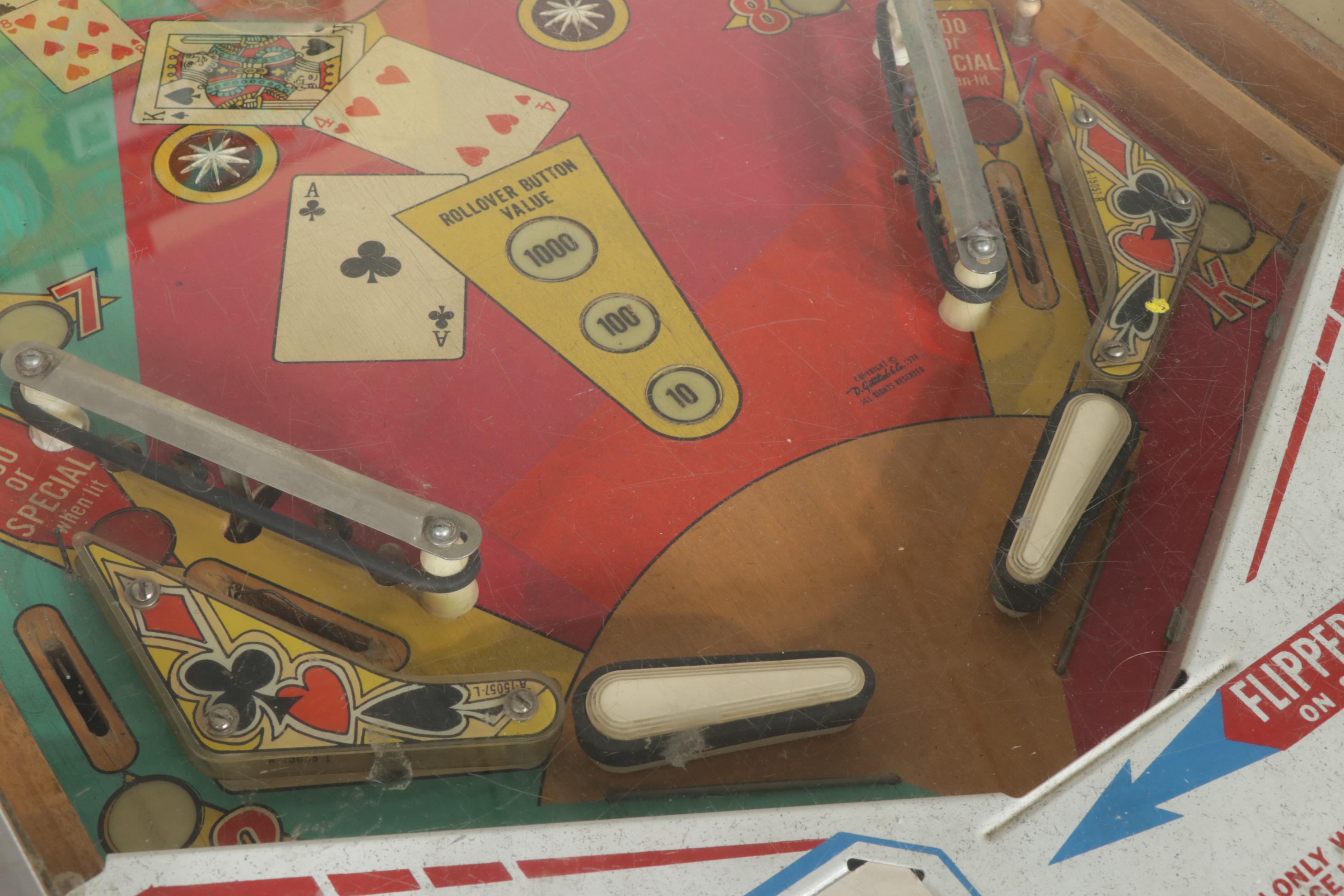 D. Gottlieb & Sons "Top Card" Pinball Machine, Circa 1974