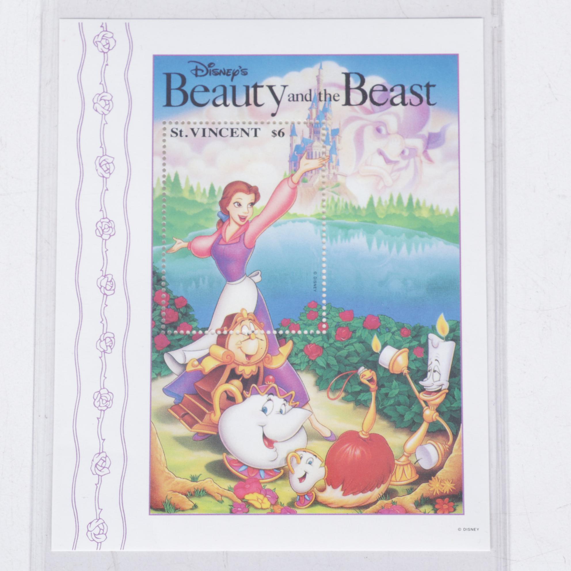 International Collectors Society Commemorative Beauty and the Beast Stamps