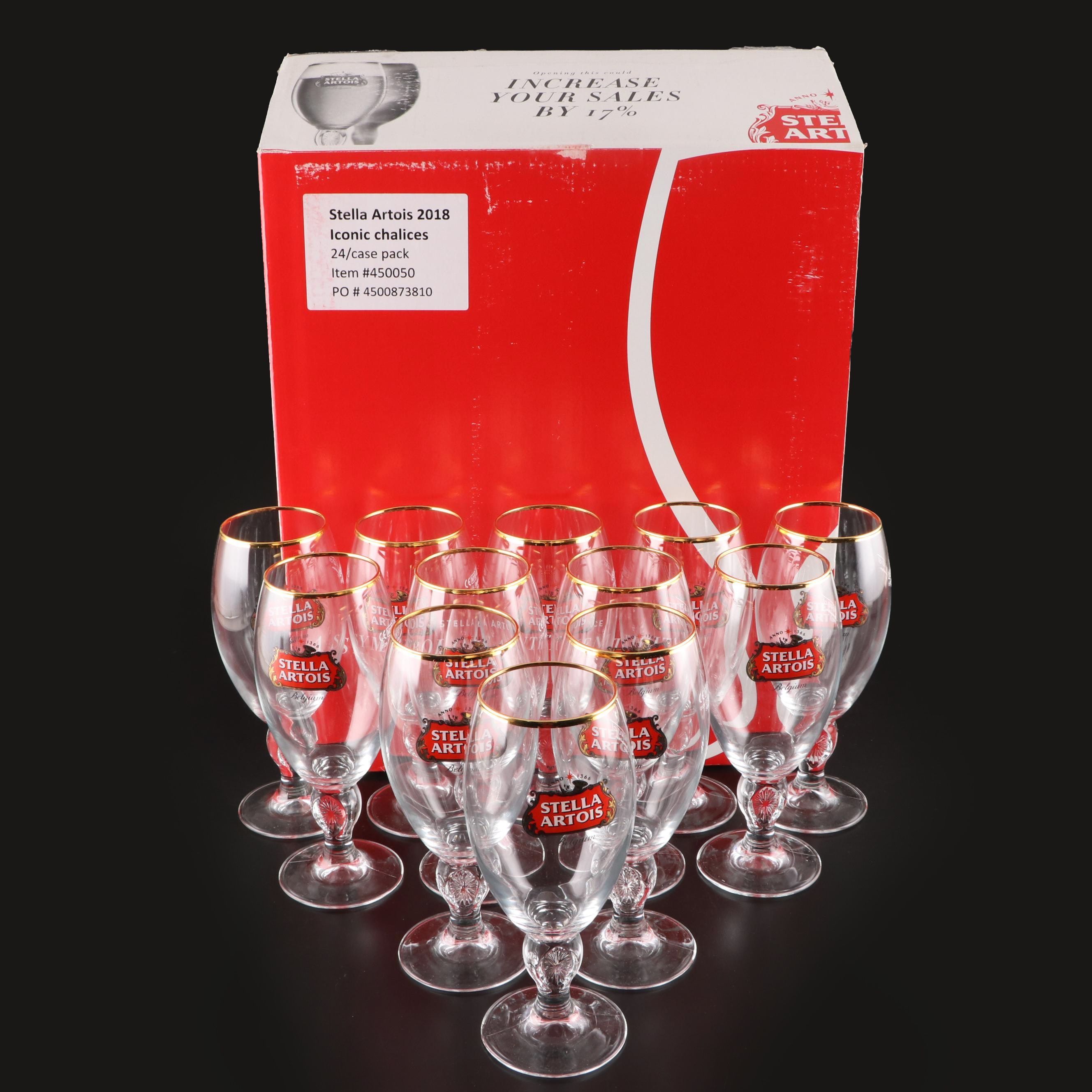 Pasabahce for Stella Artois Pressed Glass Beer Chalices