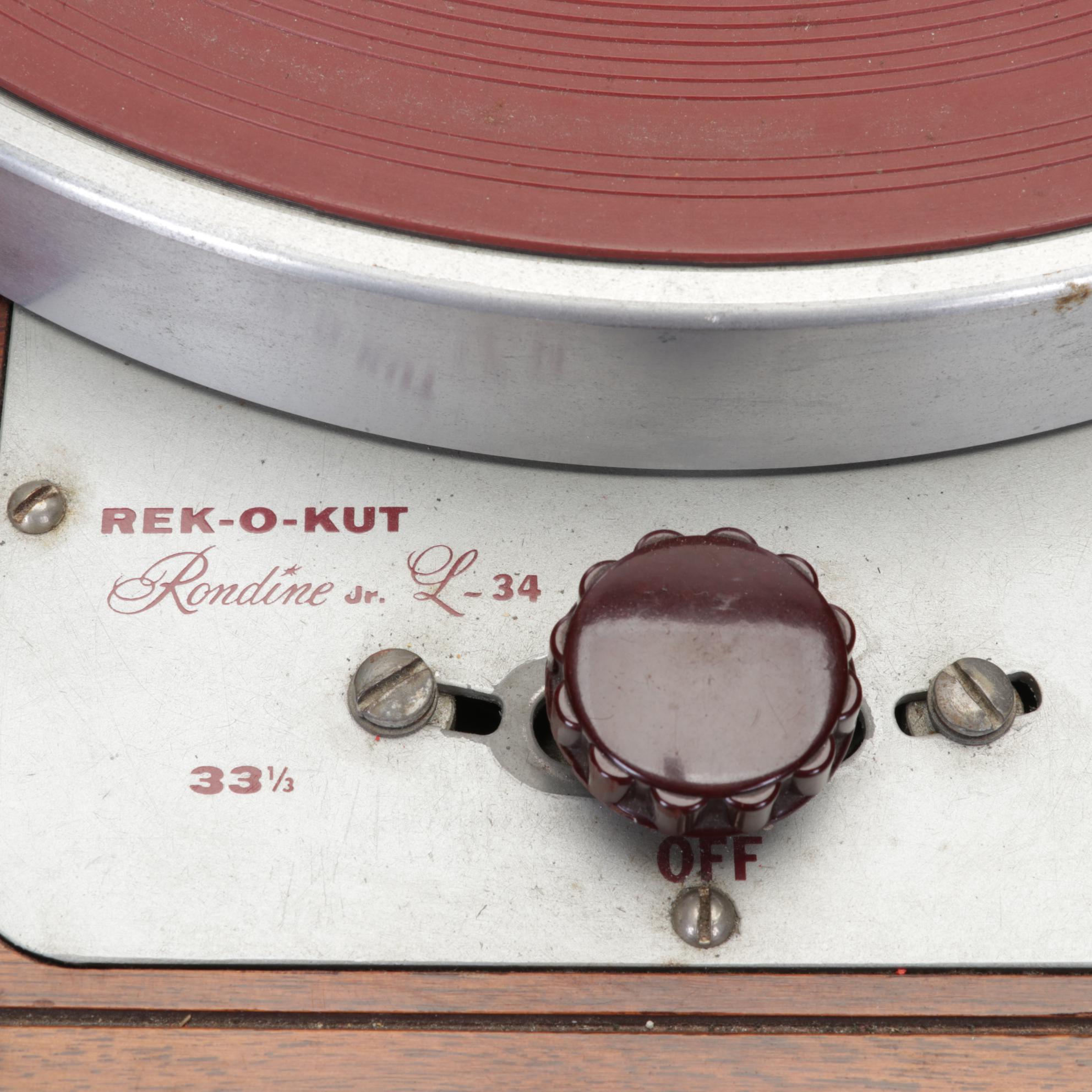 Rek-O-Kut Rondine Jr. L-34 Idler Drive Turntable, Mid-20th Century