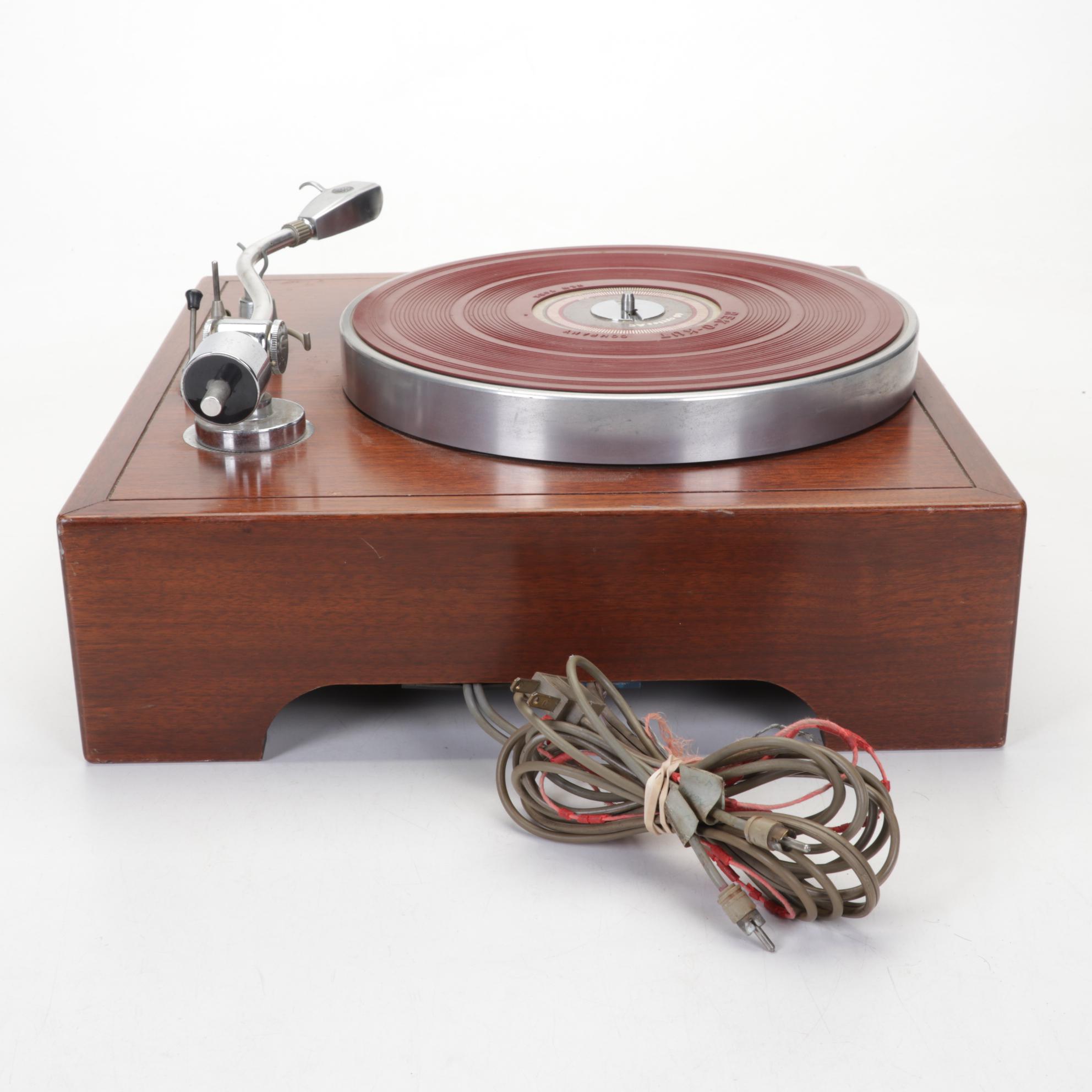 Rek-O-Kut Rondine Jr. L-34 Idler Drive Turntable, Mid-20th Century