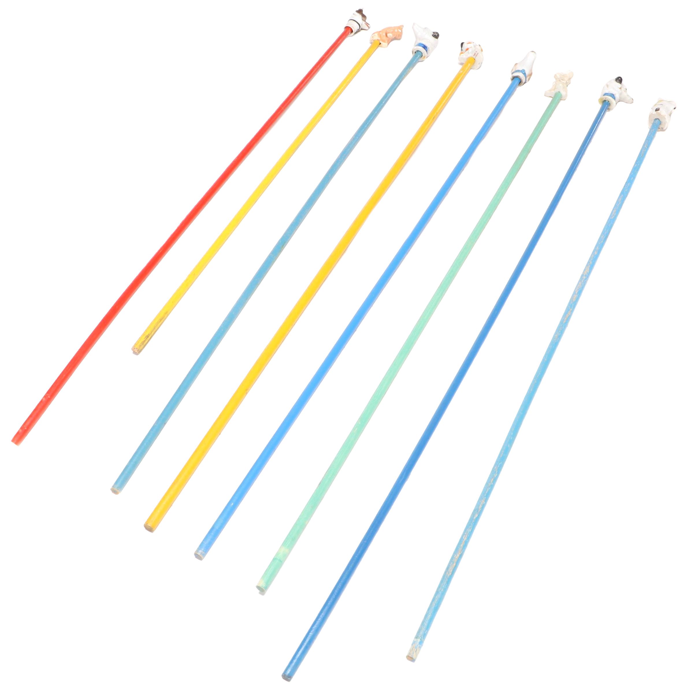 Dog Head Carnival Cane Sticks, Early to Mid-20th Century